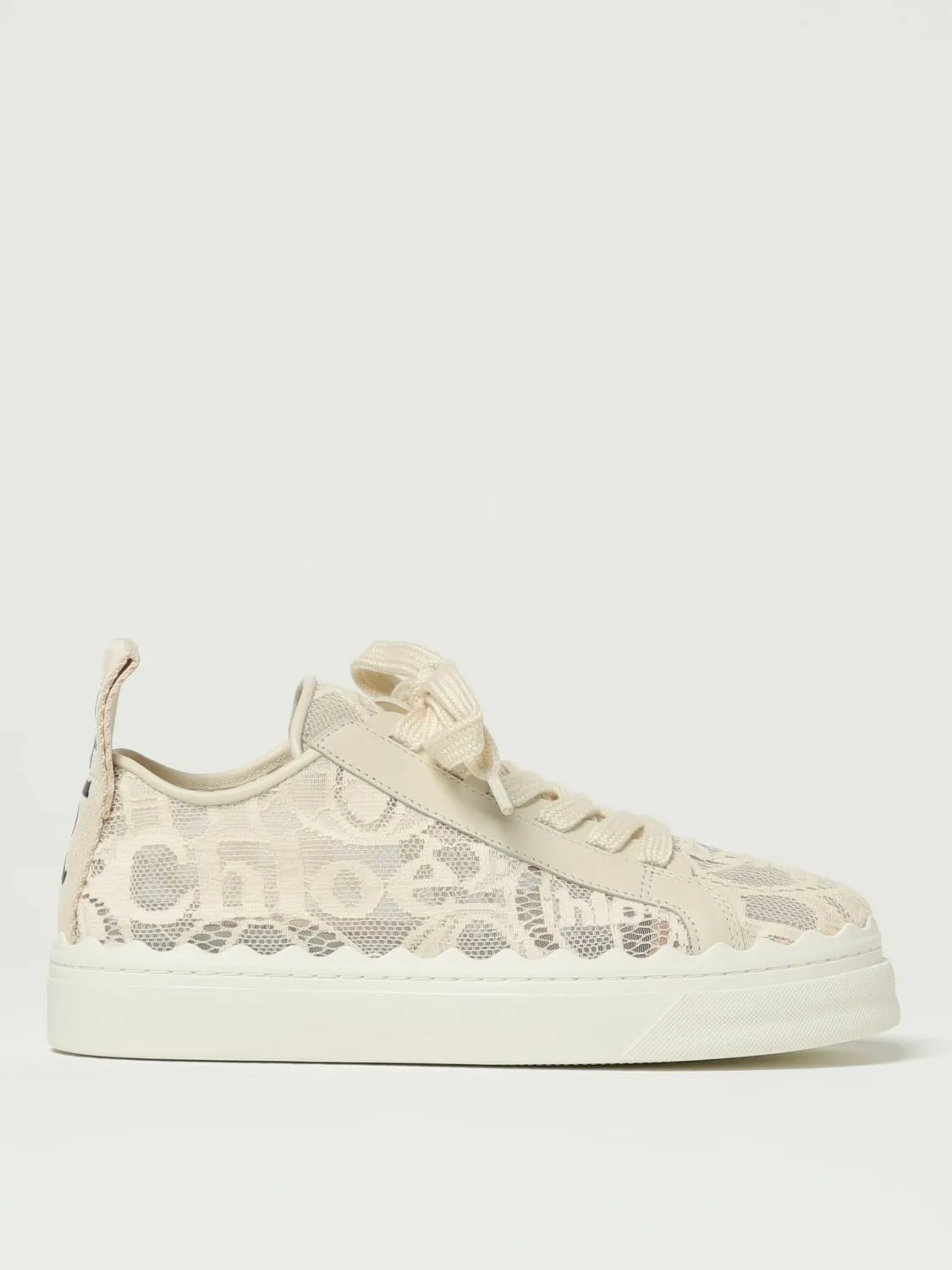 Sneakers Lauren Chloé in pizzo traforato e pelle