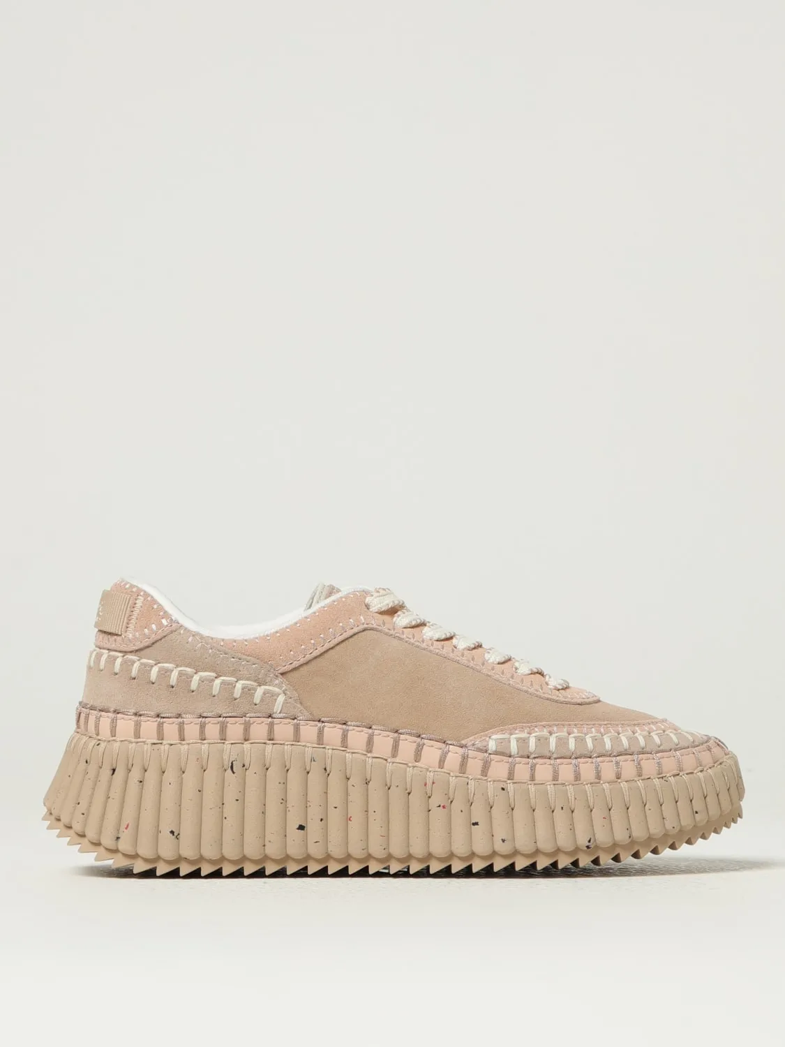 Sneakers Nama Chloé in camoscio con cuciture a vivo