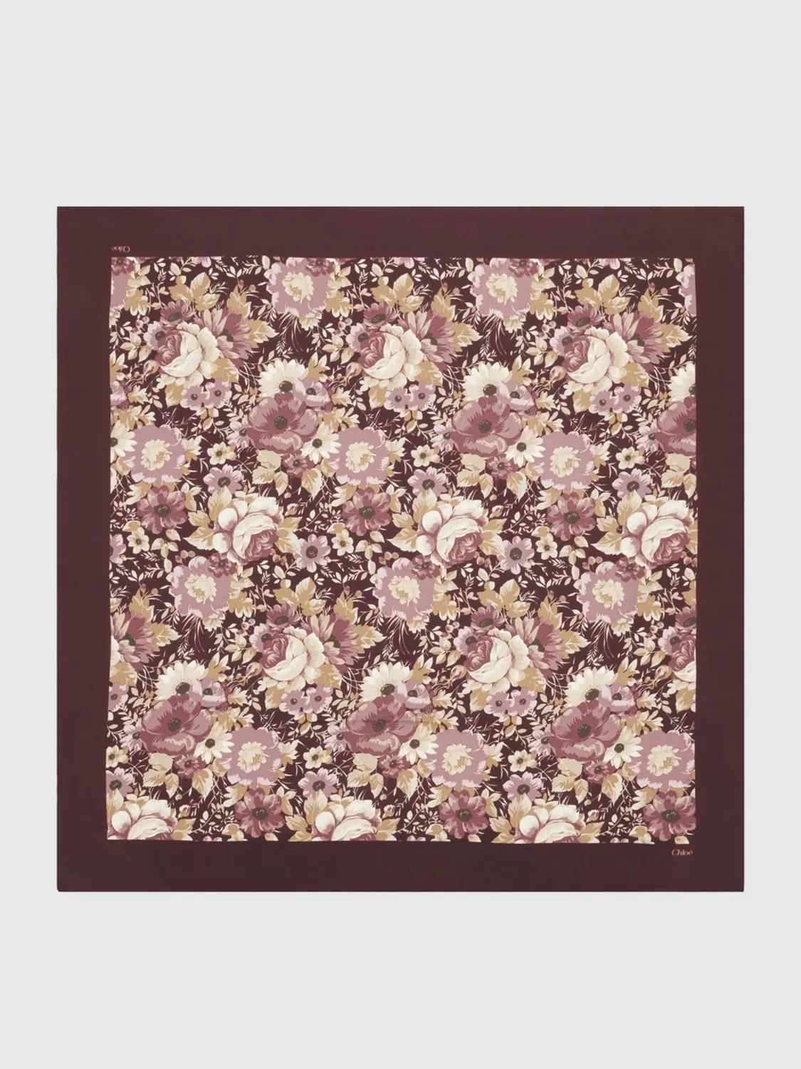 Foulard Chloè in seta con stampa floreale