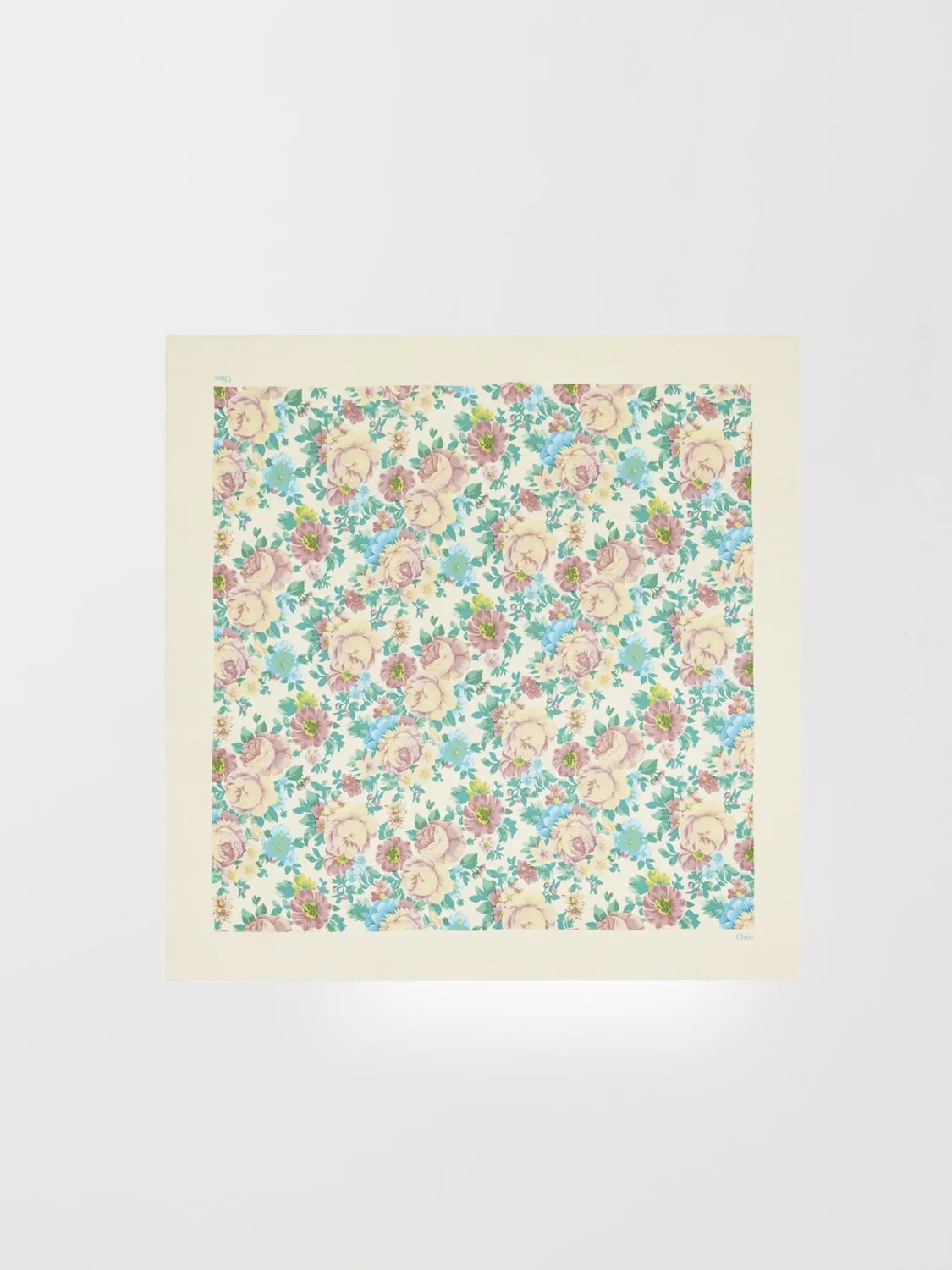 Foulard The Peonies Chloè in seta con stampa floreale