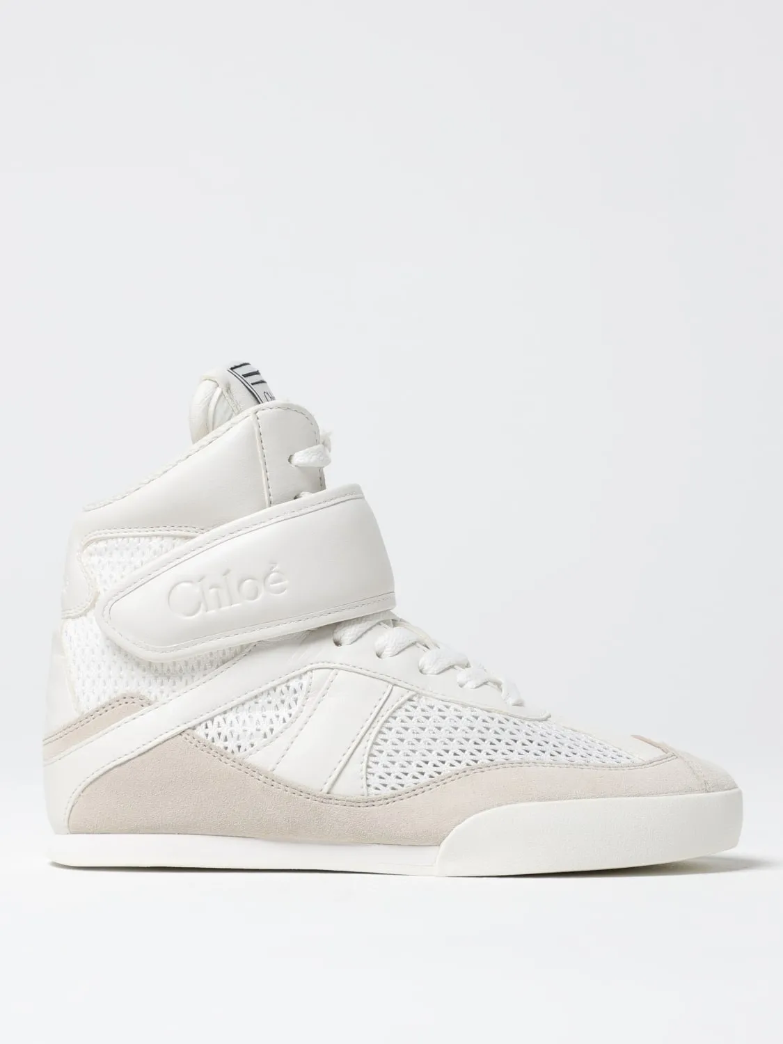 Sneakers Kick Chloè in pelle e mesh traforato