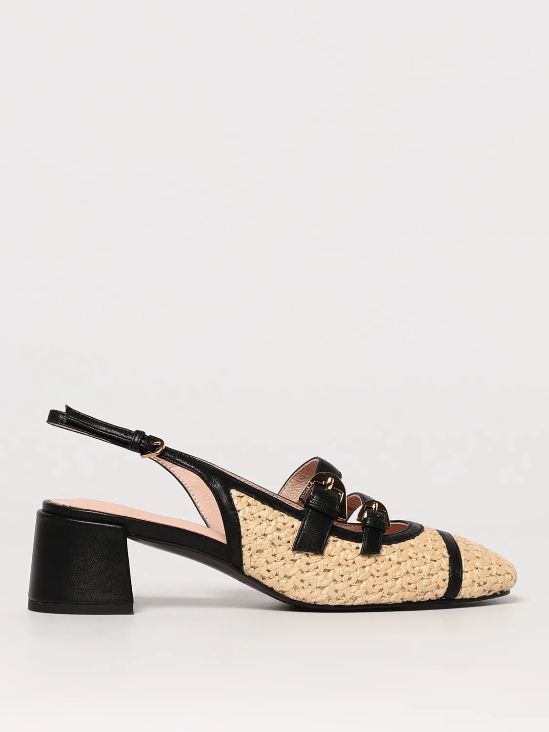 Slingback Maia Crochet Coccinelle in rafia e pelle