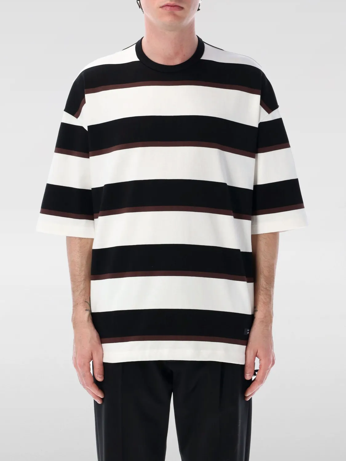 T-shirt over a righe Comme Des Garcons