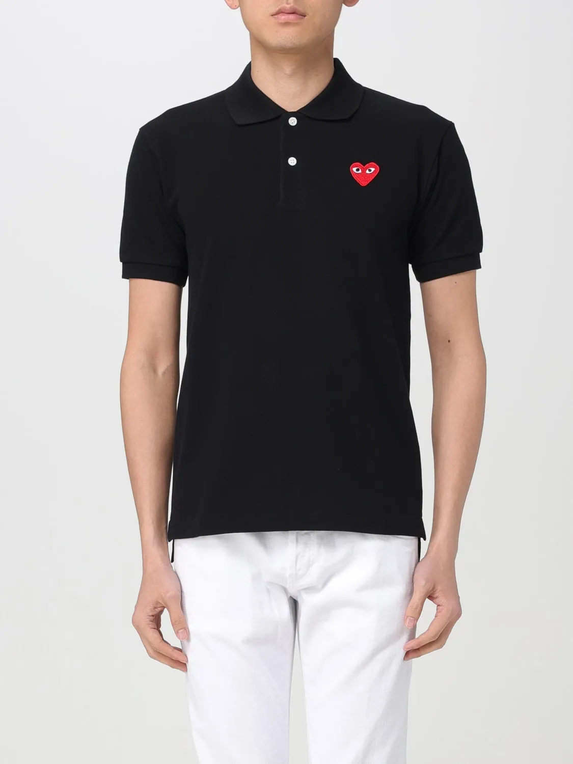 Polo Comme Des Garçons Play in piquet di cotone con logo