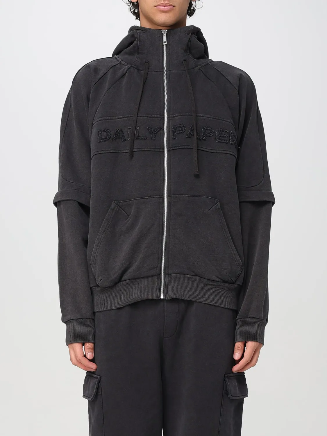 Felpa con zip Daily Paper in cotone