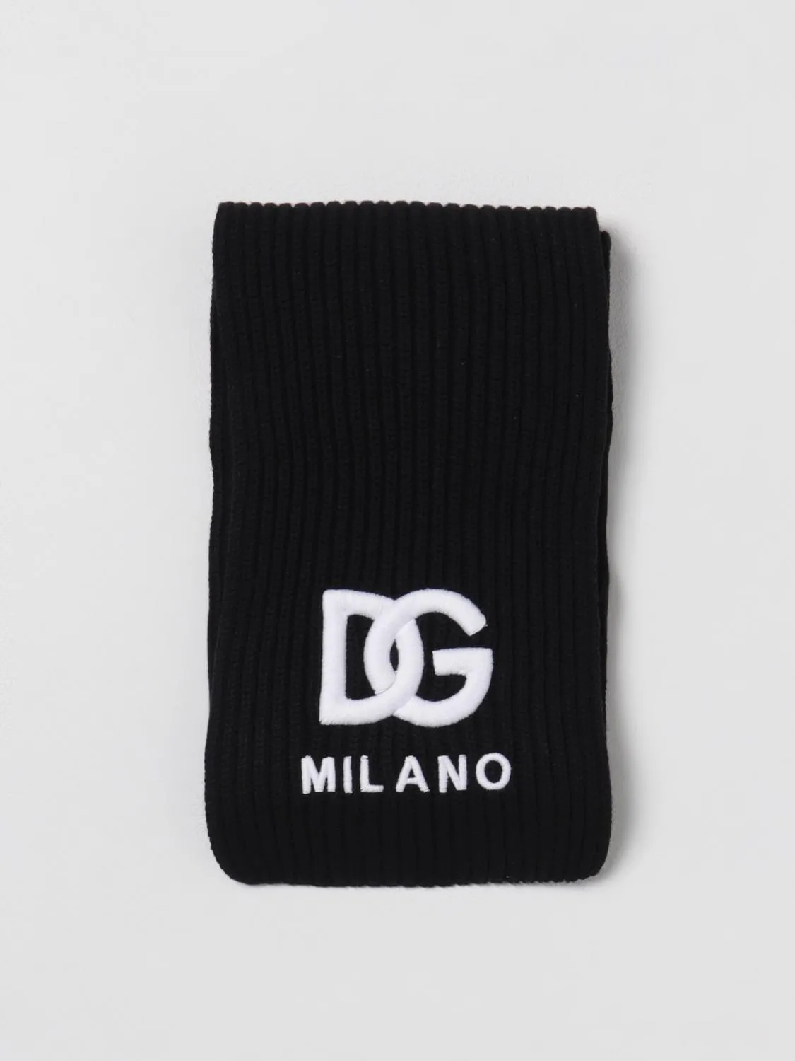 Sciarpa Dolce & Gabbana in lana vergine con logo ricamato