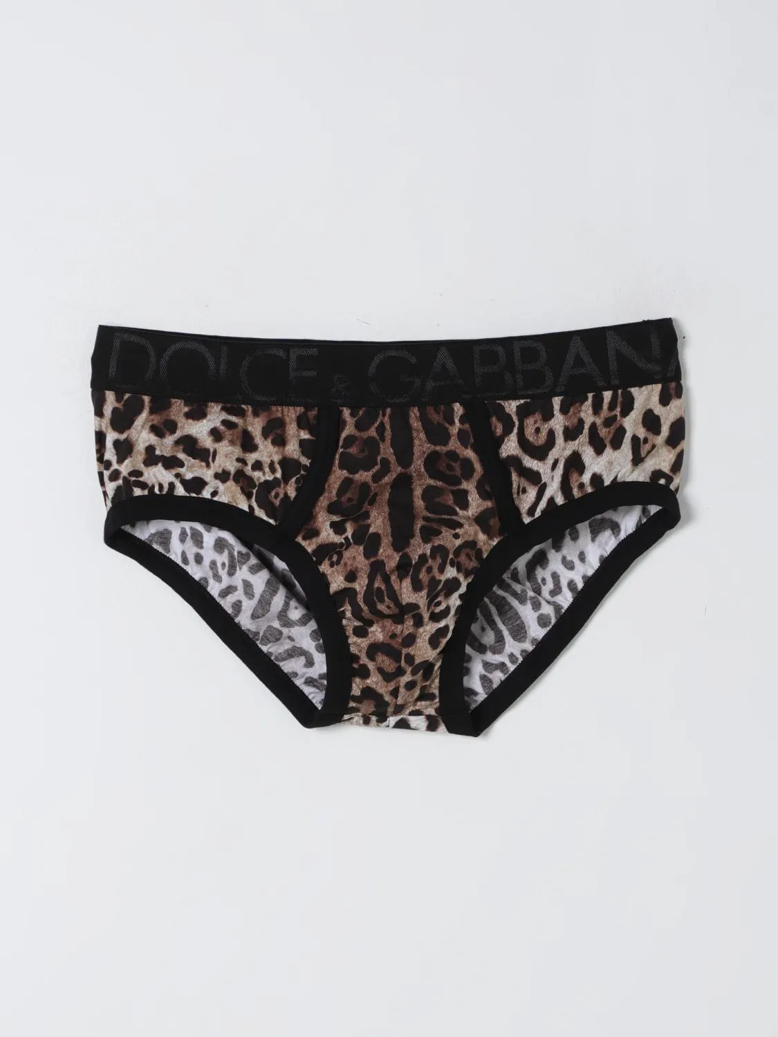 Slip Dolce & Gabbana in cotone stretch stampa animalier