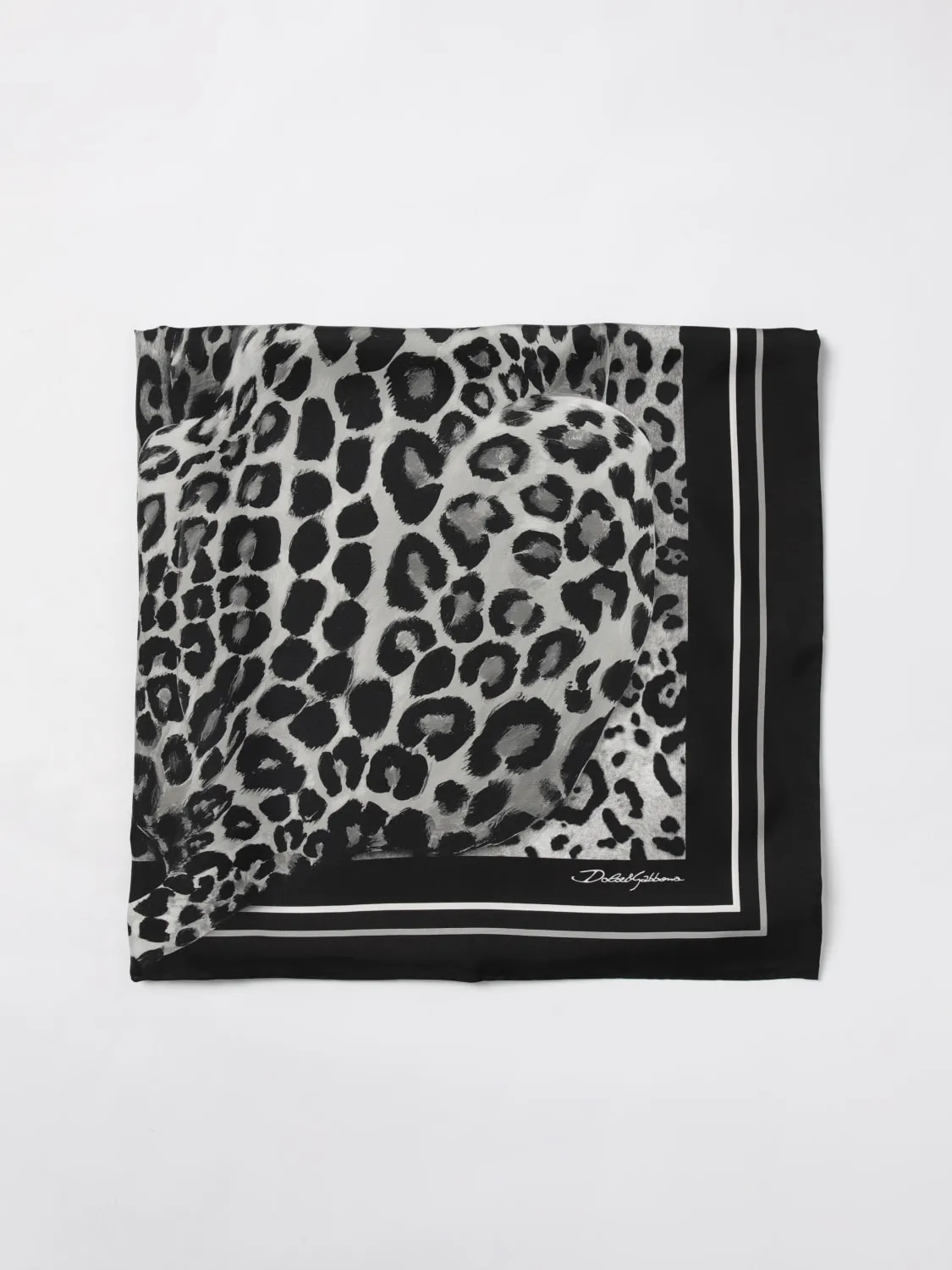 Foulard Dolce & Gabbana in twill di seta stampa animalier