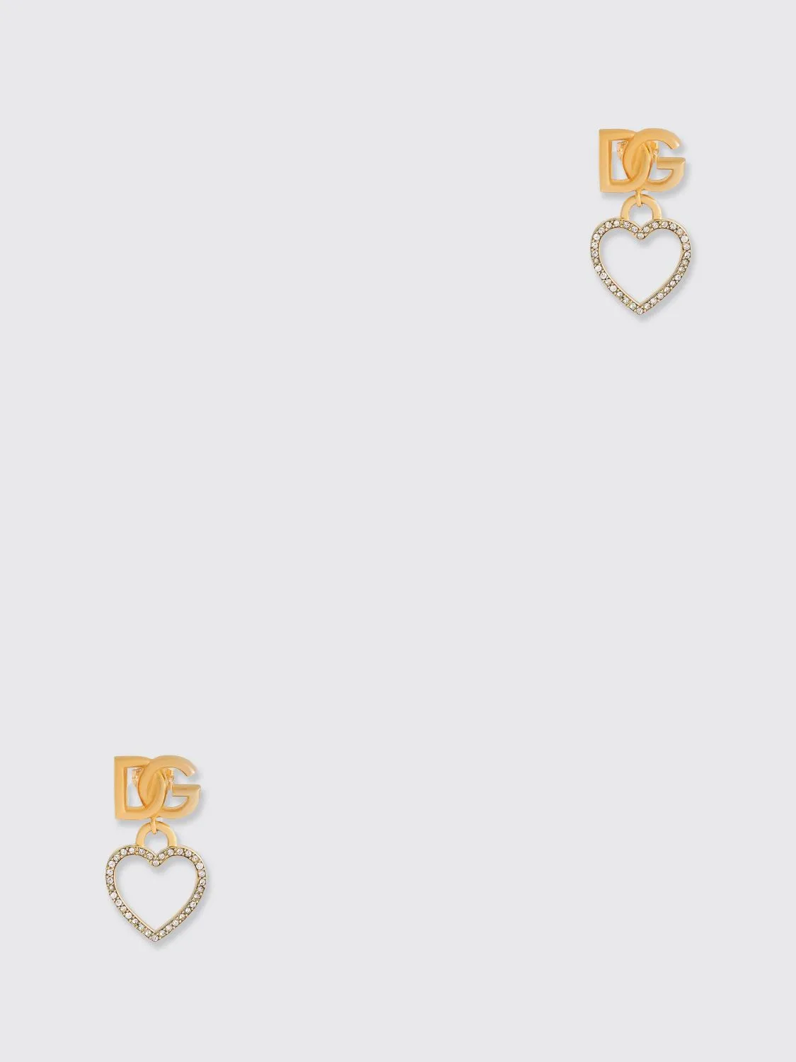 Orecchini Love DG Dolce & Gabbana in ottone con strass incastonati