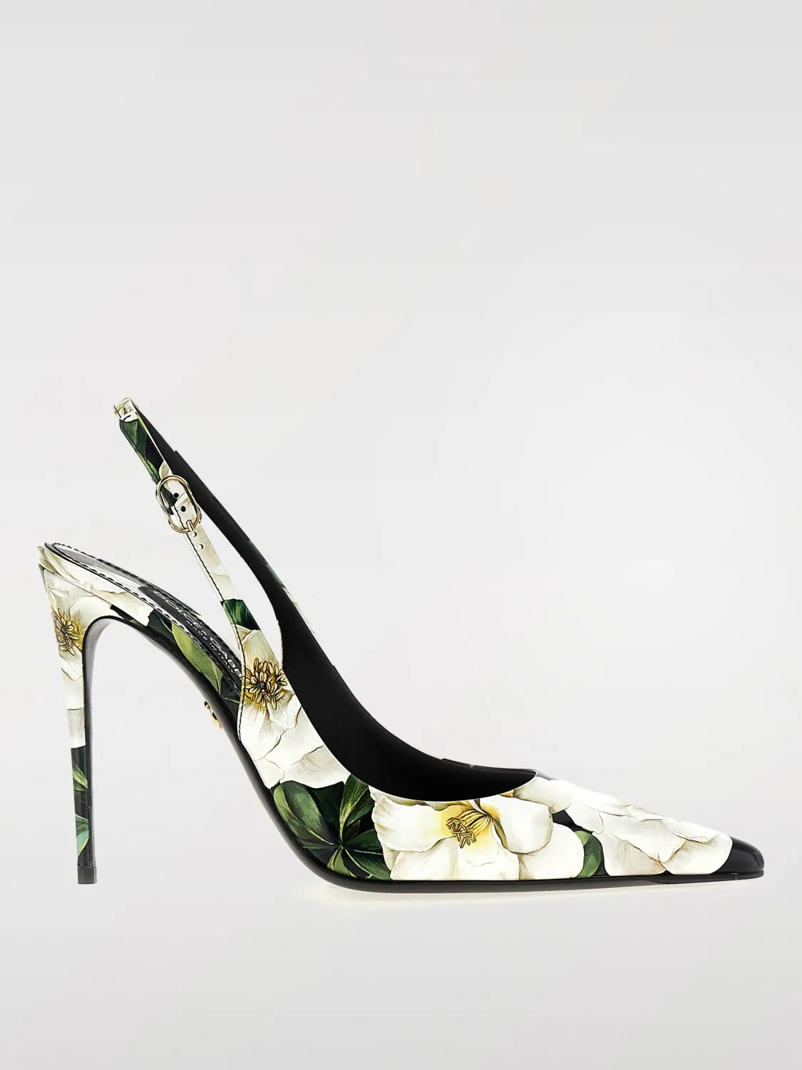 Slingback Dolce & Gabbana in pelle con stampa floreale