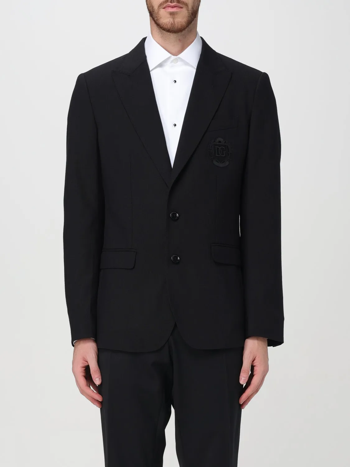 Blazer Dolce & Gabbana in lana con logo ricamato