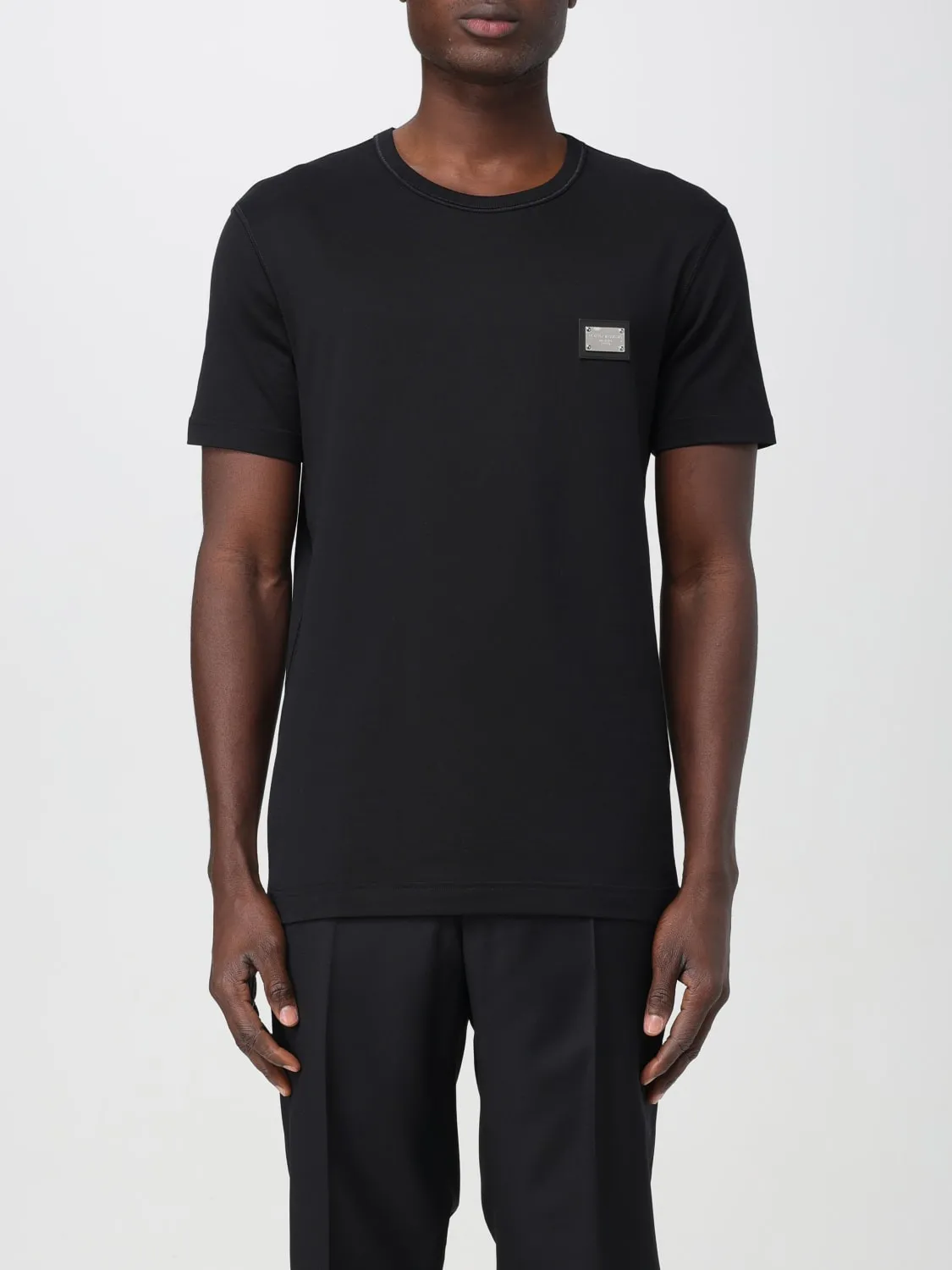 T-shirt Dolce & Gabbana in cotone con placca logo