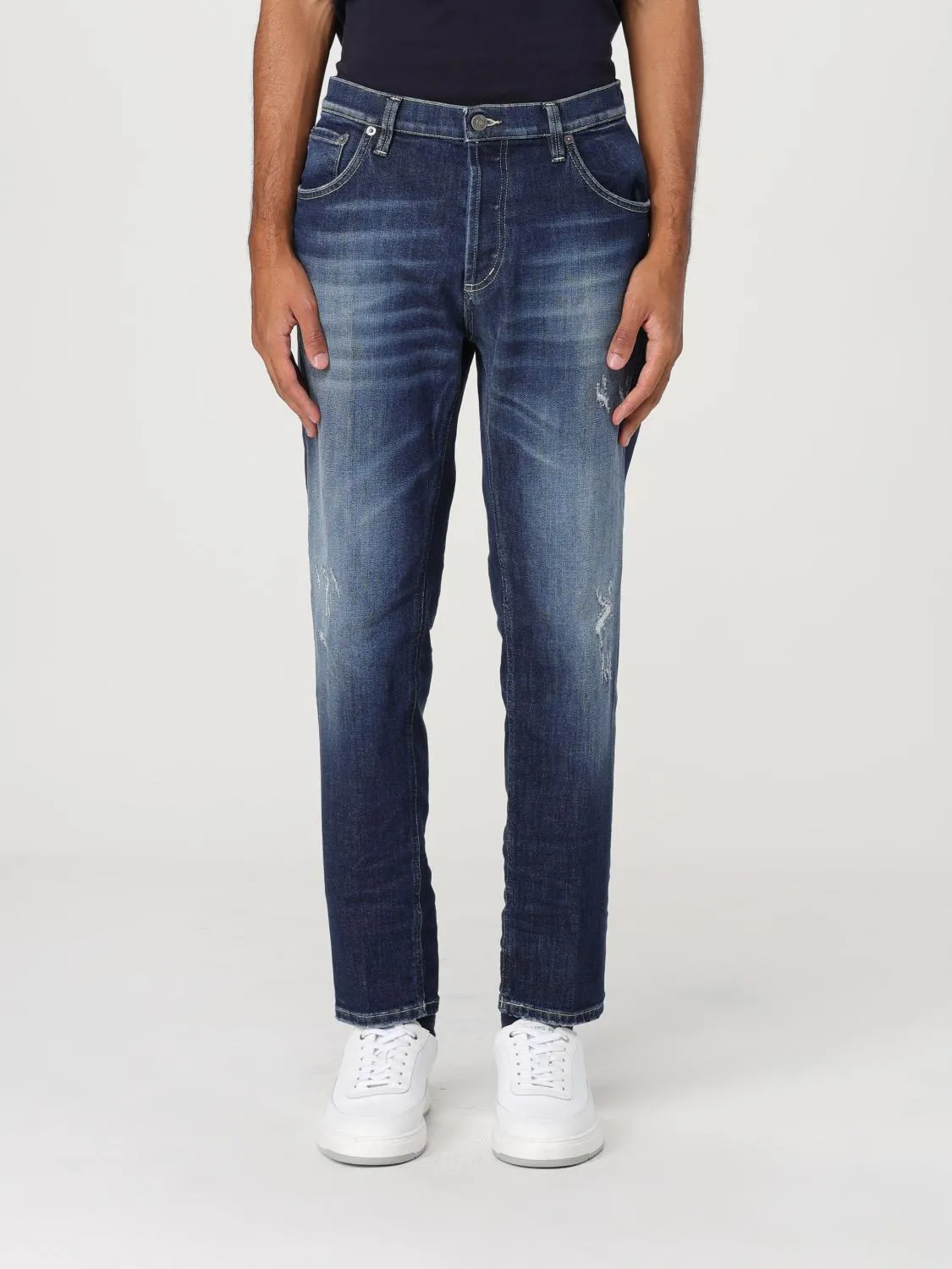 Jeans Dondup in denim di cotone effetto used