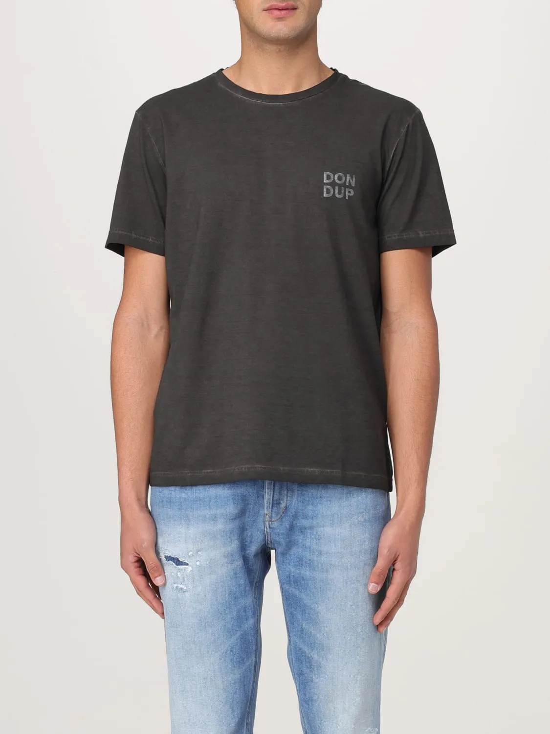 T-shirt in cotone con maxi logo Dondup