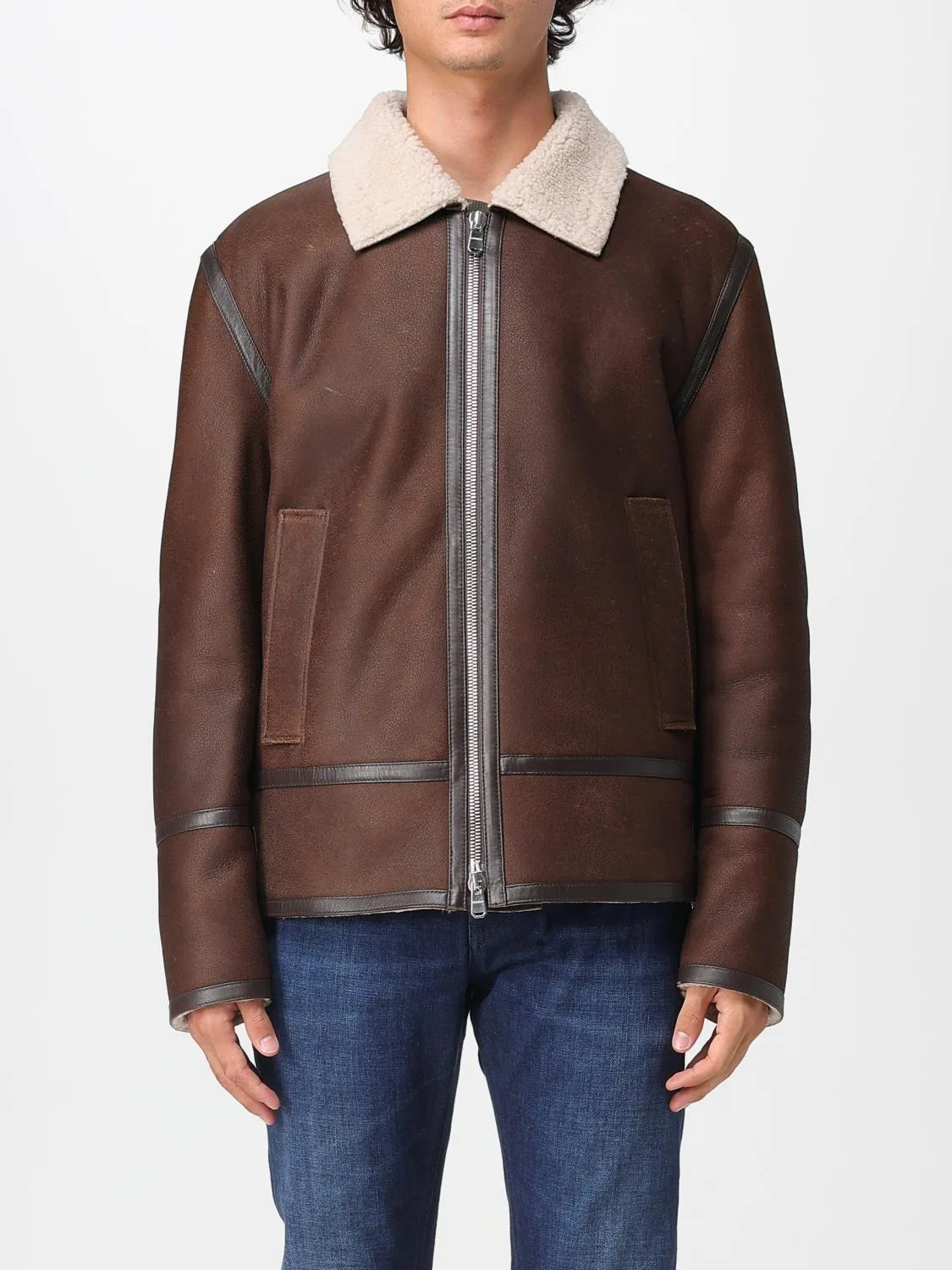 Montone Dondup in pelle e shearling