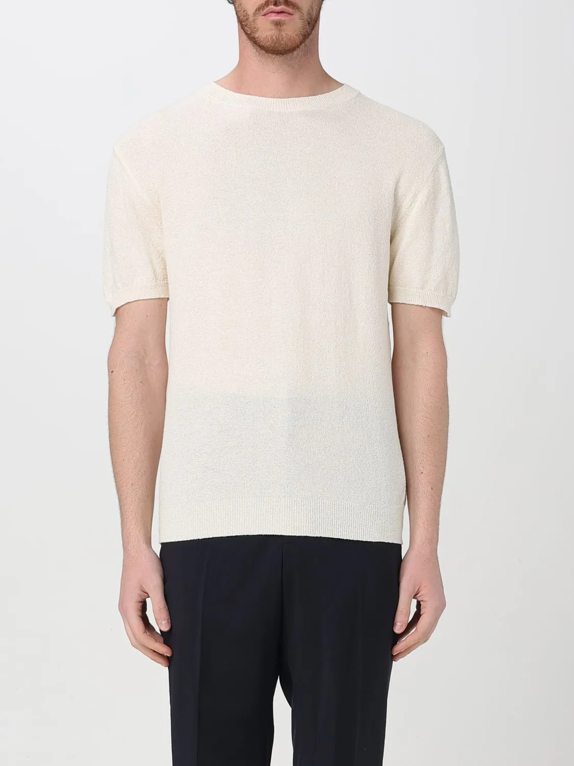 T-shirt a girocollo Drumohr in misto cotone