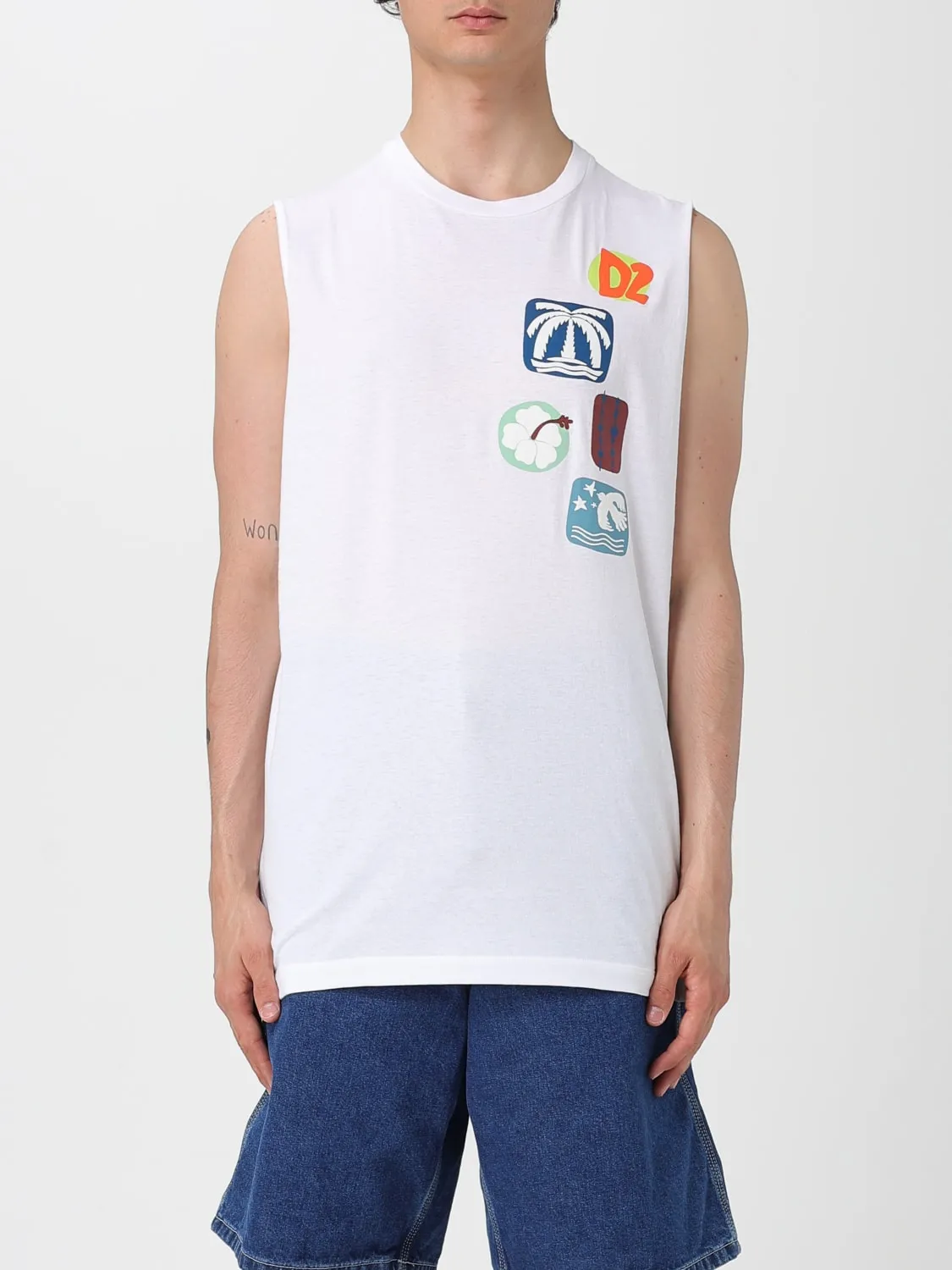 Canotta Summer Lovers Dsquared2 in cotone con stampa