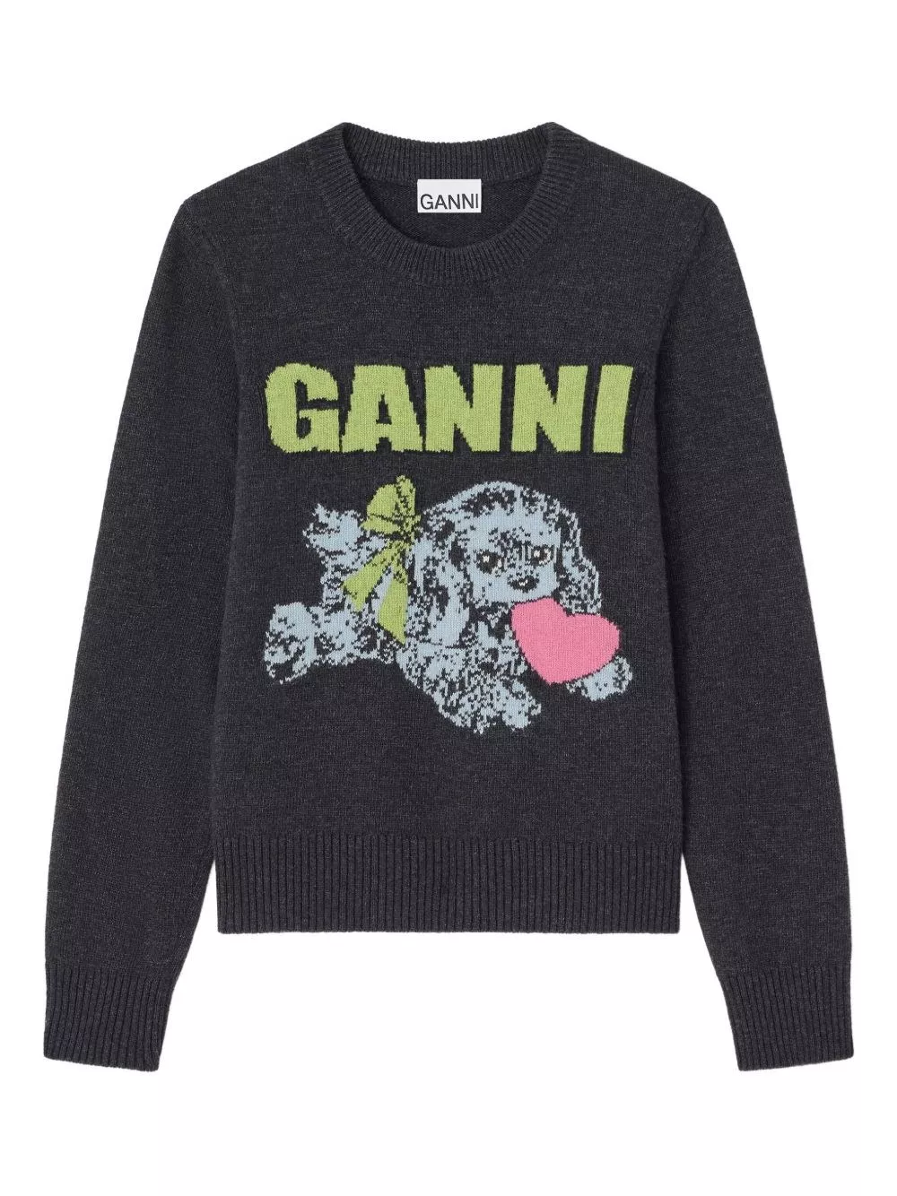 Maglia girocollo puppy love di Ganni