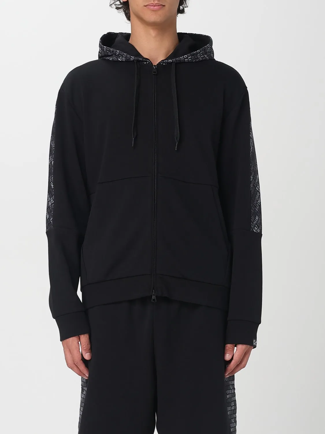 Felpa con cappuccio e logo Ea7