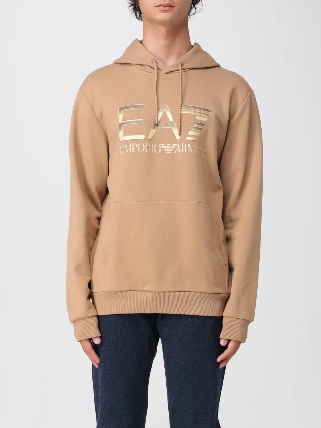 Felpa EA7 in cotone con cappuccio