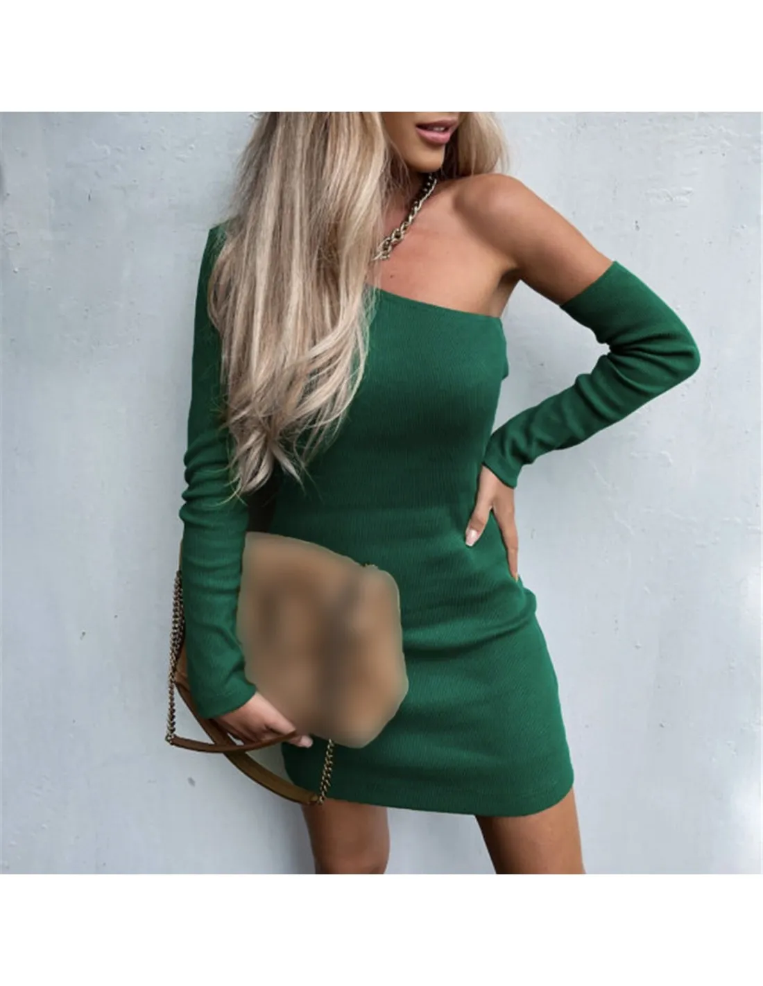 Elegant Off Shoulder Party Dress Woman Spring Autumn Long Sleeve Solid Sheath Bodycon Mini Dress Clubwear Dress For Wom