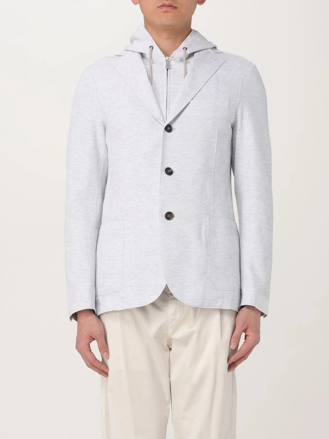Blazer con cappuccio Eleventy in misto cotone