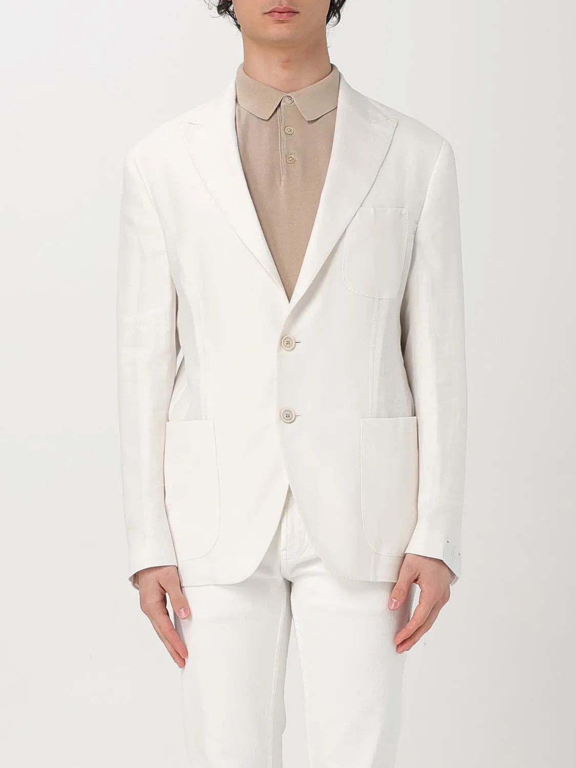 Blazer classico Eleventy in misto lino e lana