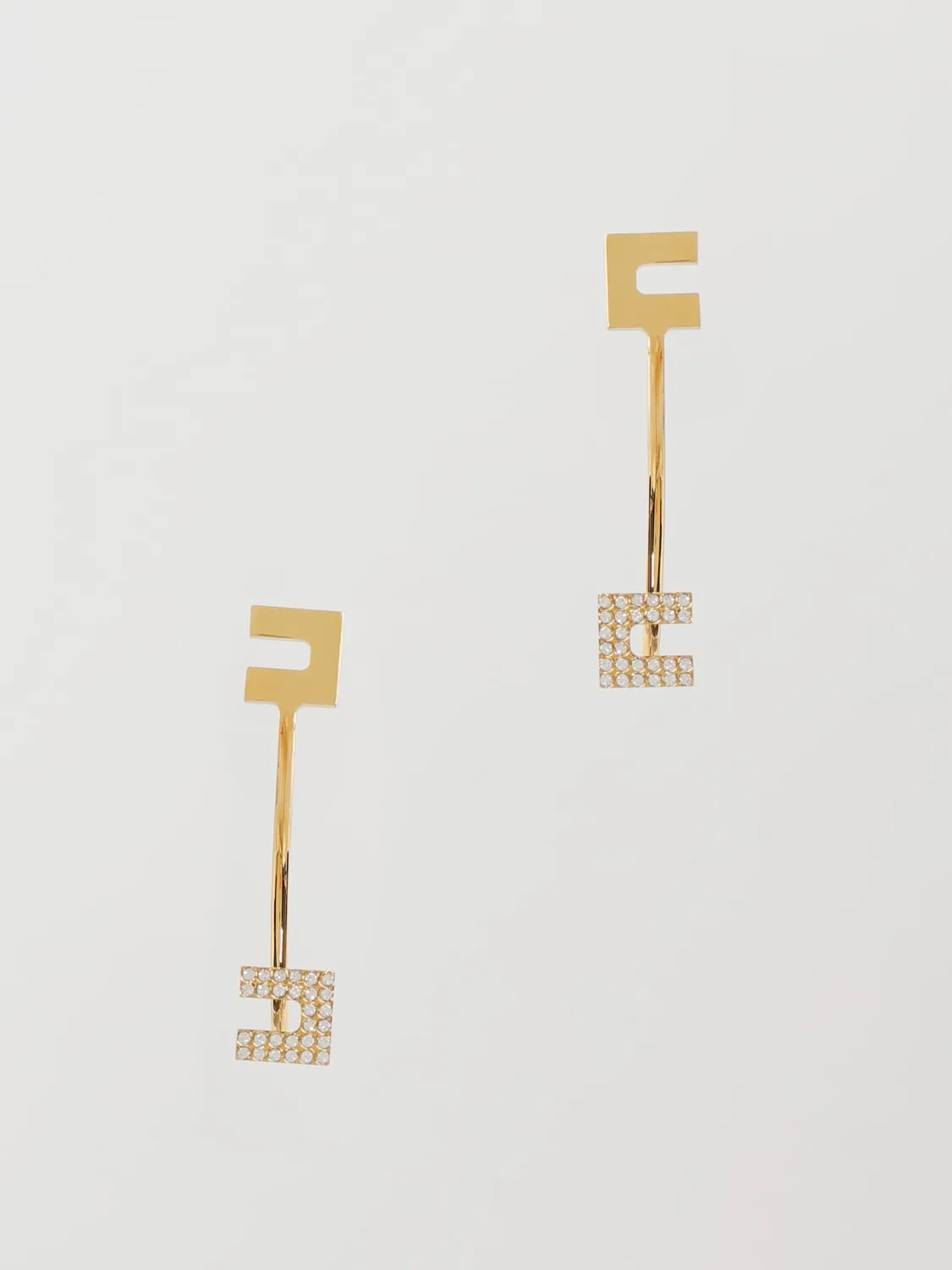 Orecchini Elisabetta Franchi trasformabile in ottone con cristalli incastonati