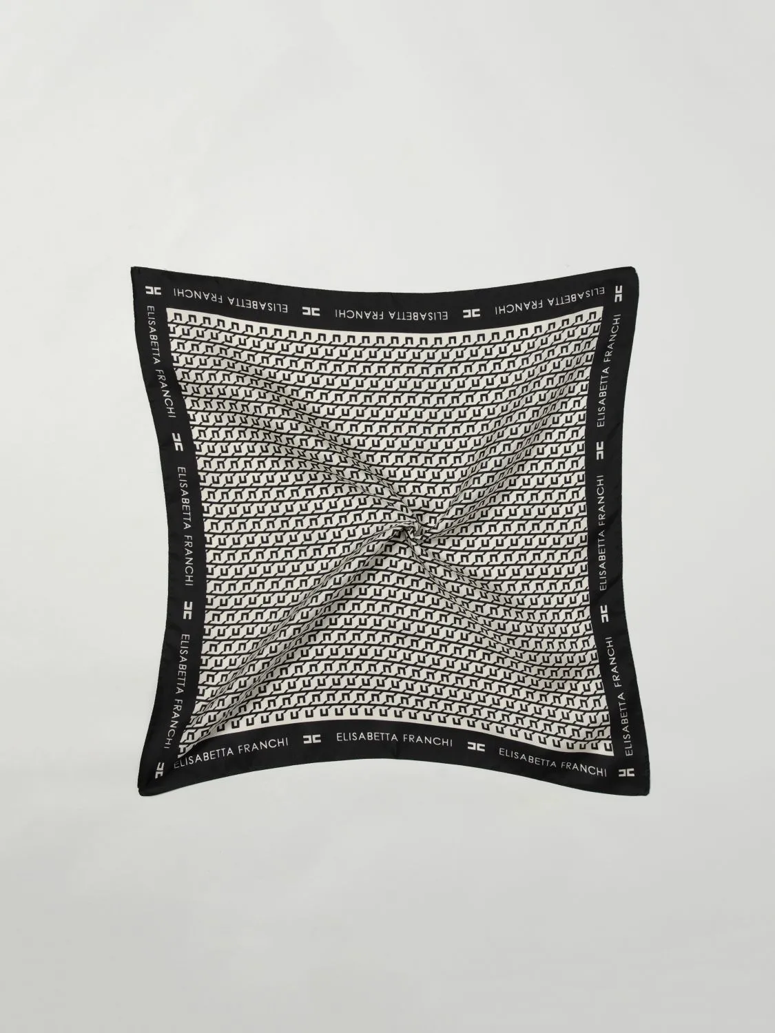 Foulard Elisabetta Franchi in seta con monogram stampato