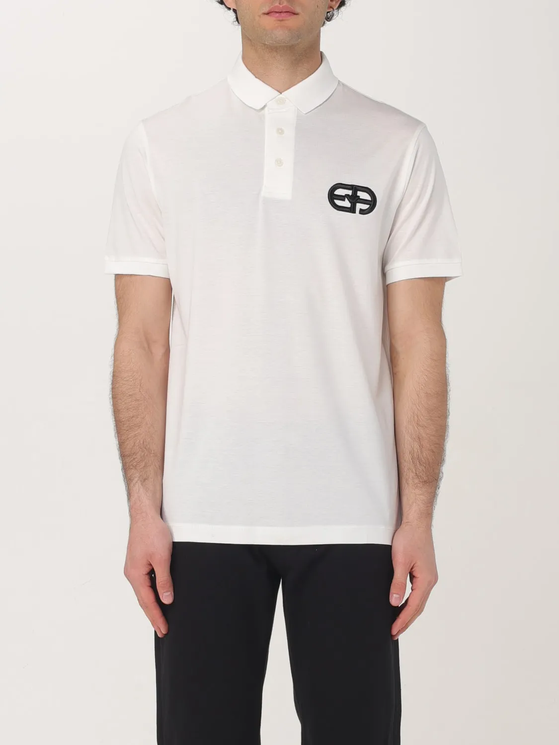 Polo in misto cotone con logo Emporio Armani