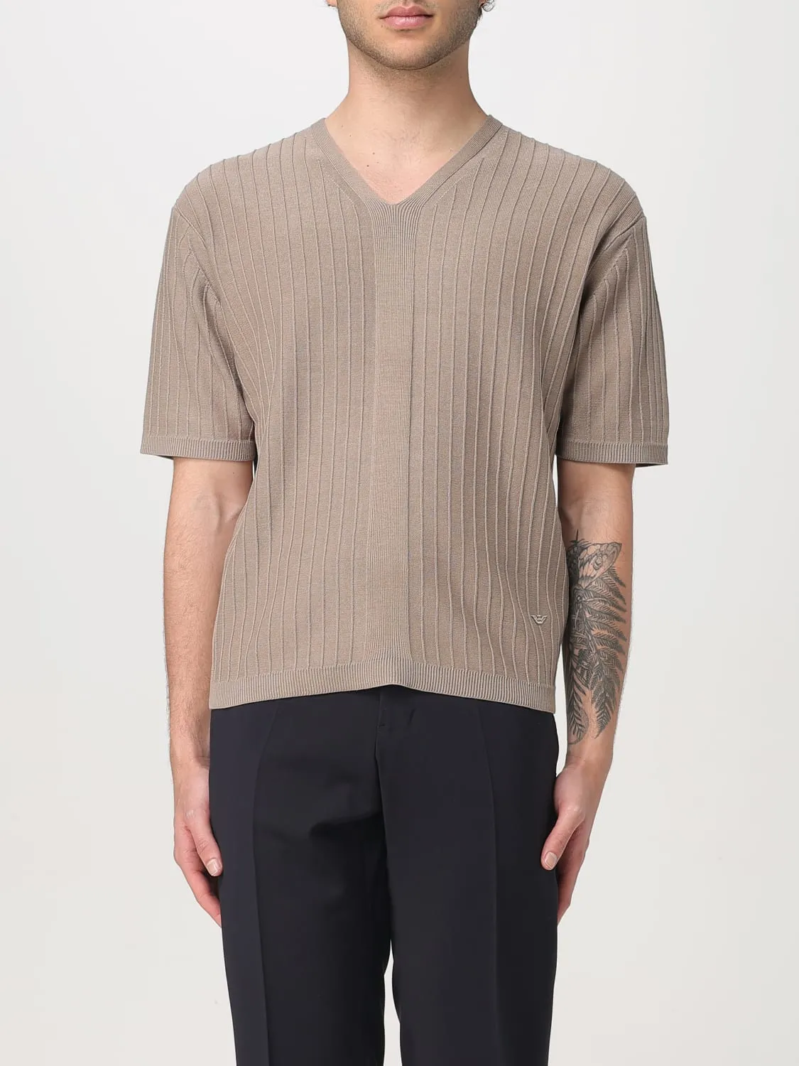T-shirt Emporio Armani in cotone a costine