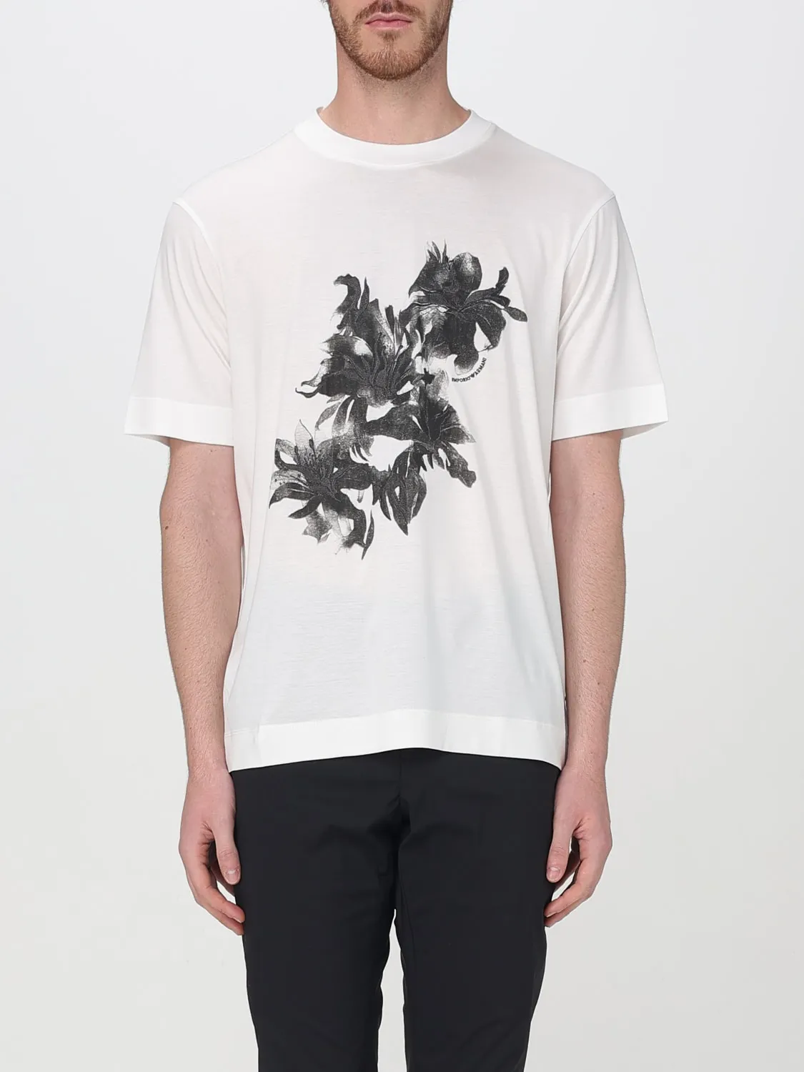 T-shirt in cotone stampata Emporio Armani