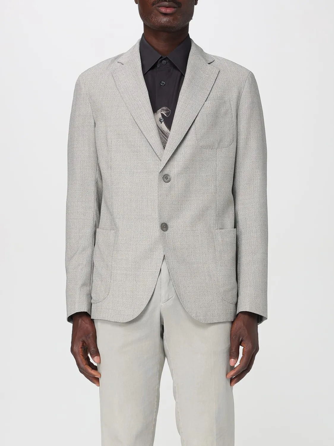 Blazer a monopetto in lana vergine Emporio Armani