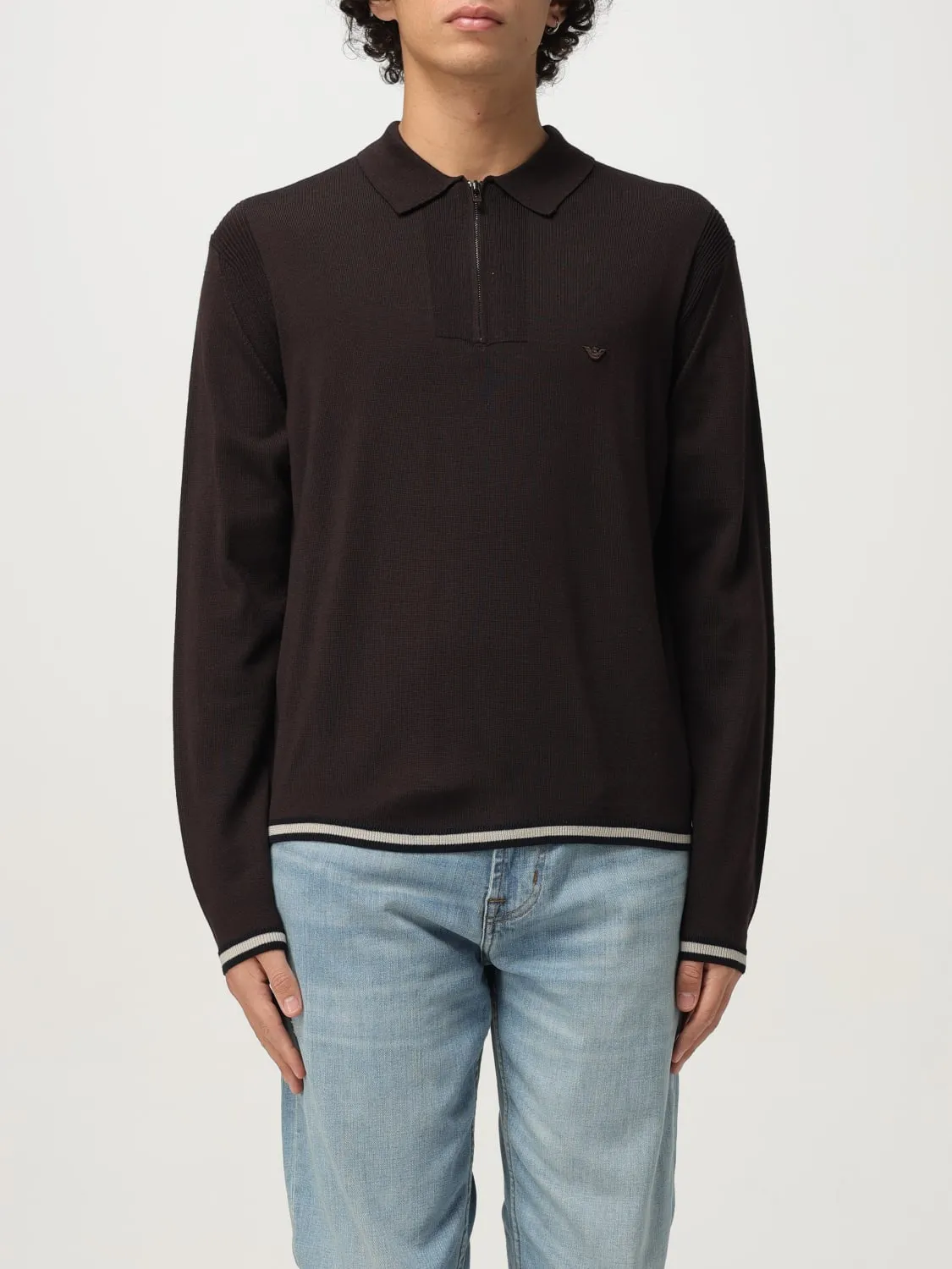 Polo in lana con zip Emporio Armani