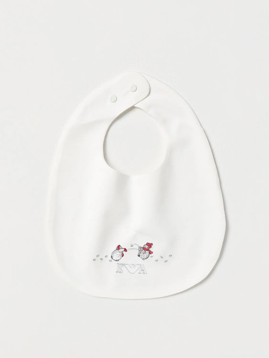 Bavaglino Emporio Armani Kids in cotone con logo ricamato