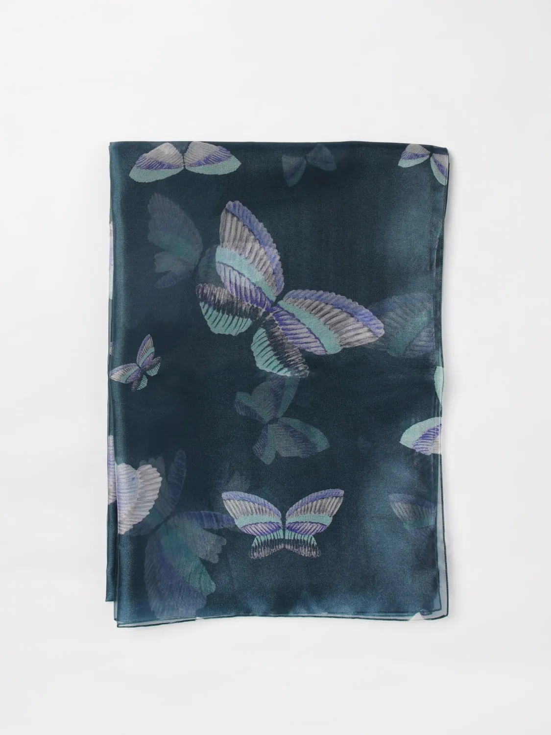 Foulard Emporio Armani in viscosa con stampa farfalle
