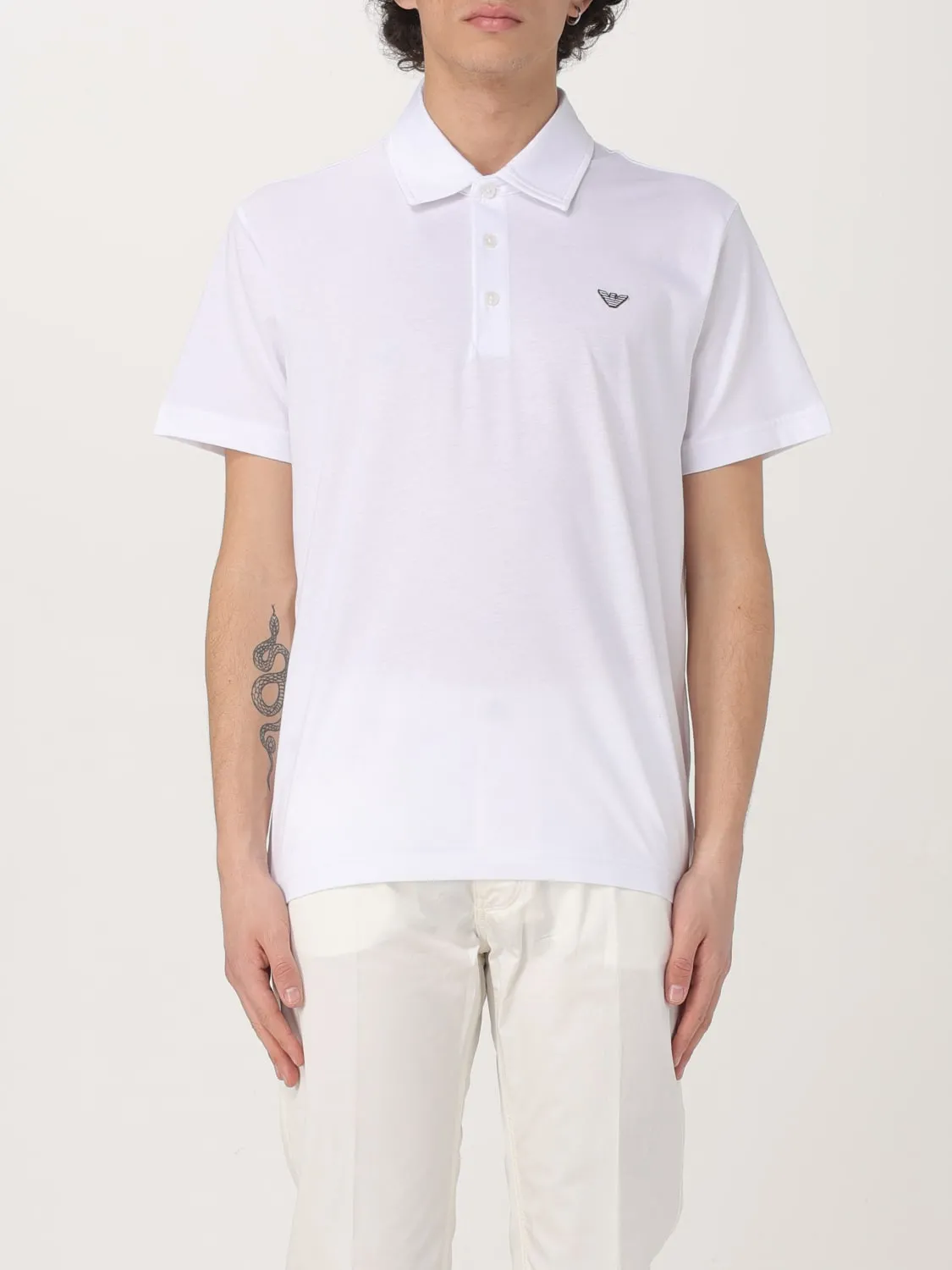 Polo Emporio Armani Swimwear in cotone con logo