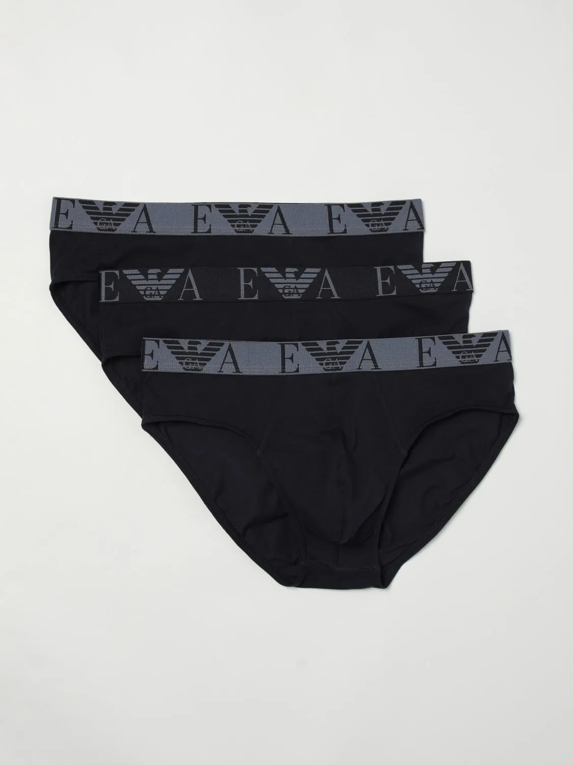Set 3 slip in cotone stretch con logo Emporio Armani Underwear
