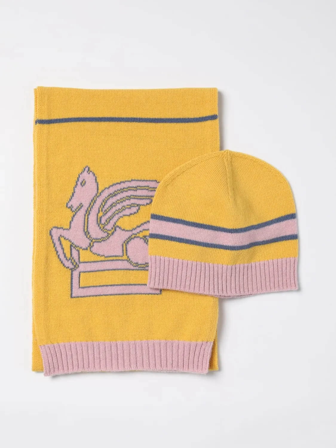 Set cappello + sciarpa Pegaso Etro in maglia di lana