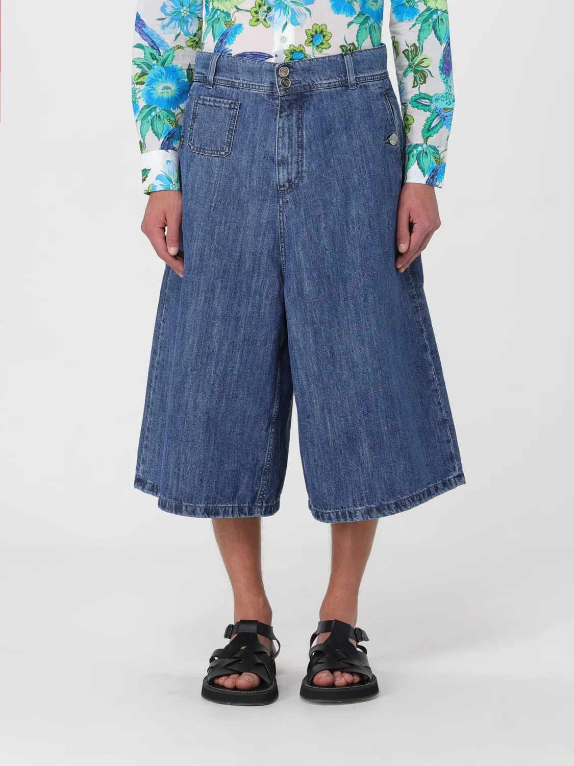 Bermuda Etro in denim di cotone