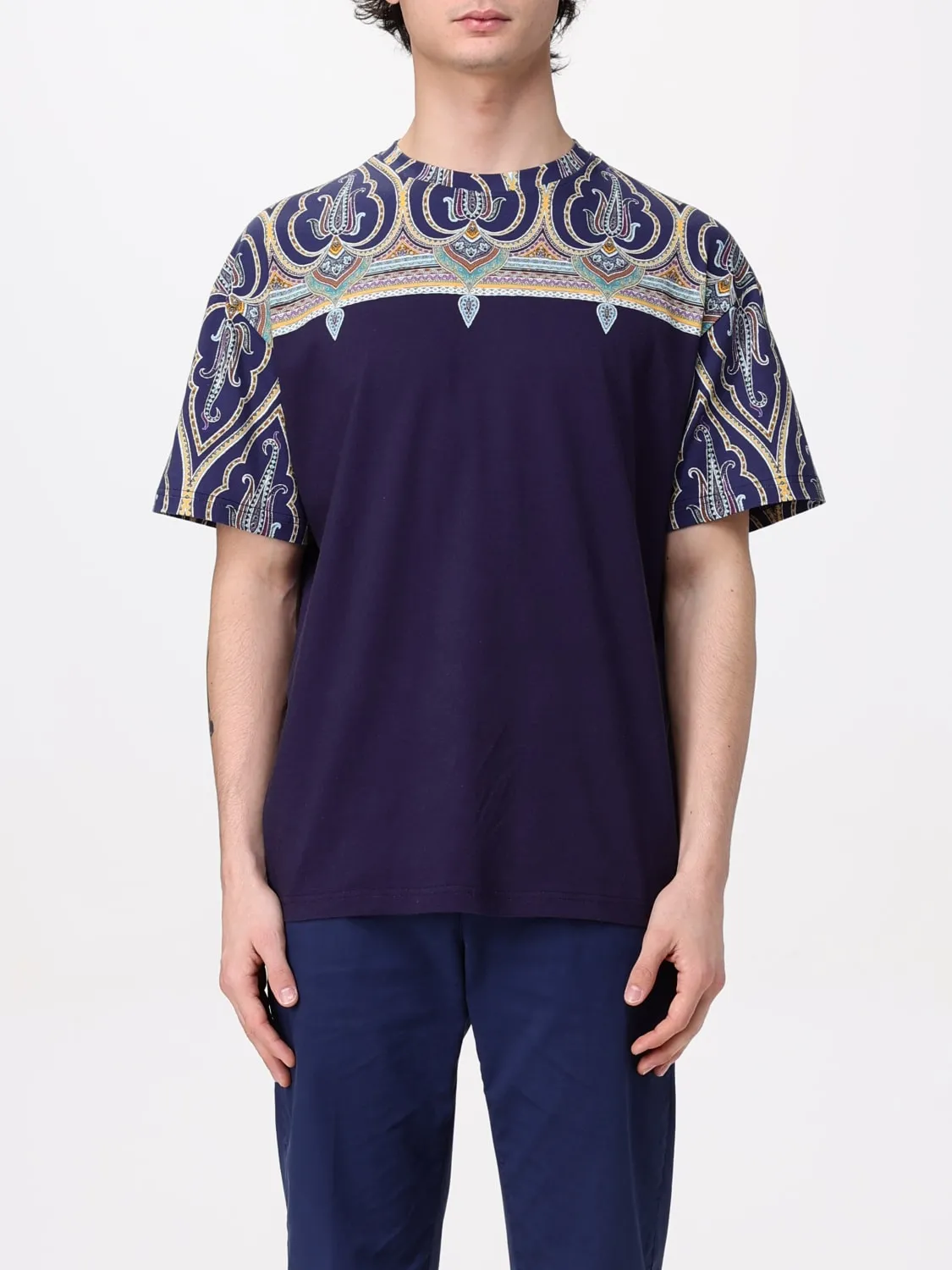 T-shirt Etro in cotone con fantasia Paisley
