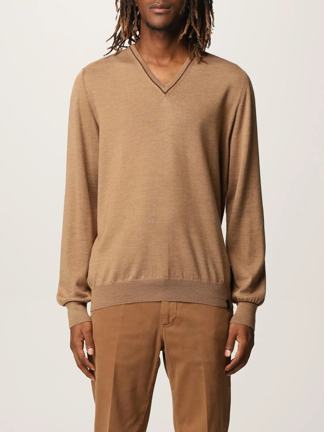 Maglione Fay in lana vergine con toppe