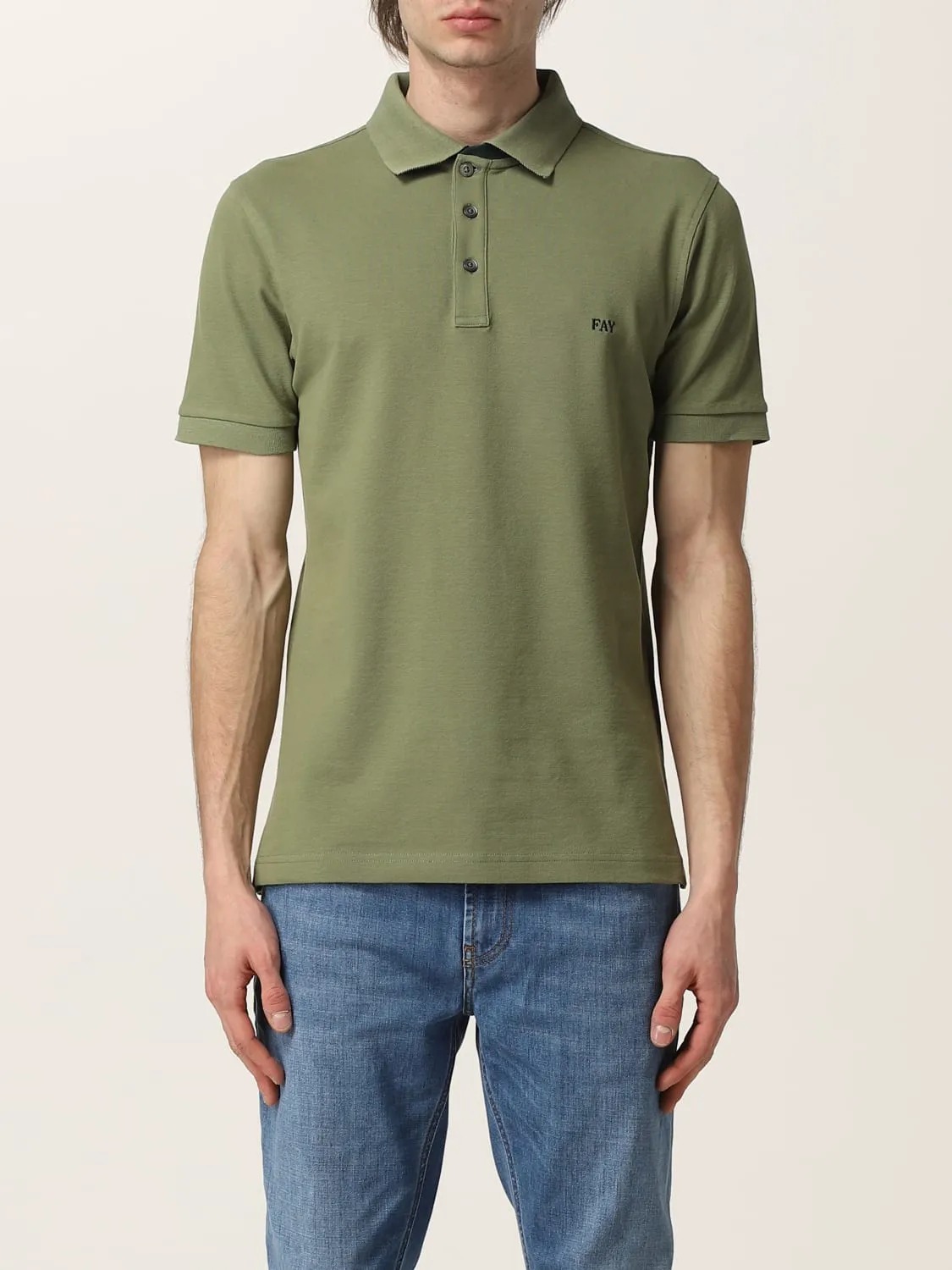 Polo Fay in cotone stretch con logo
