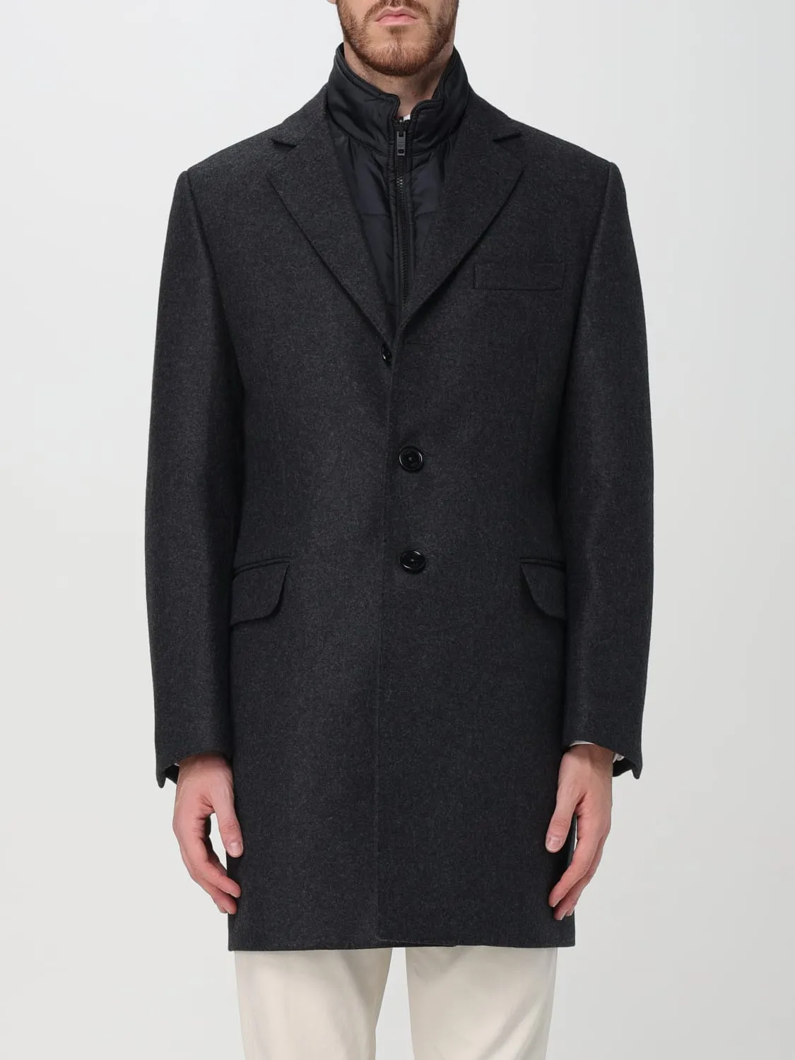 Cappotto a monopetto Fay con pettorina