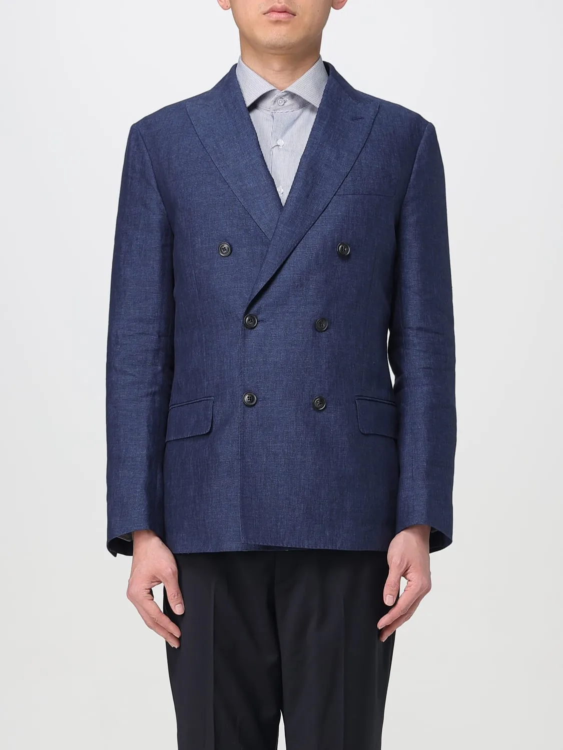Blazer doppiopetto Fay in misto lino
