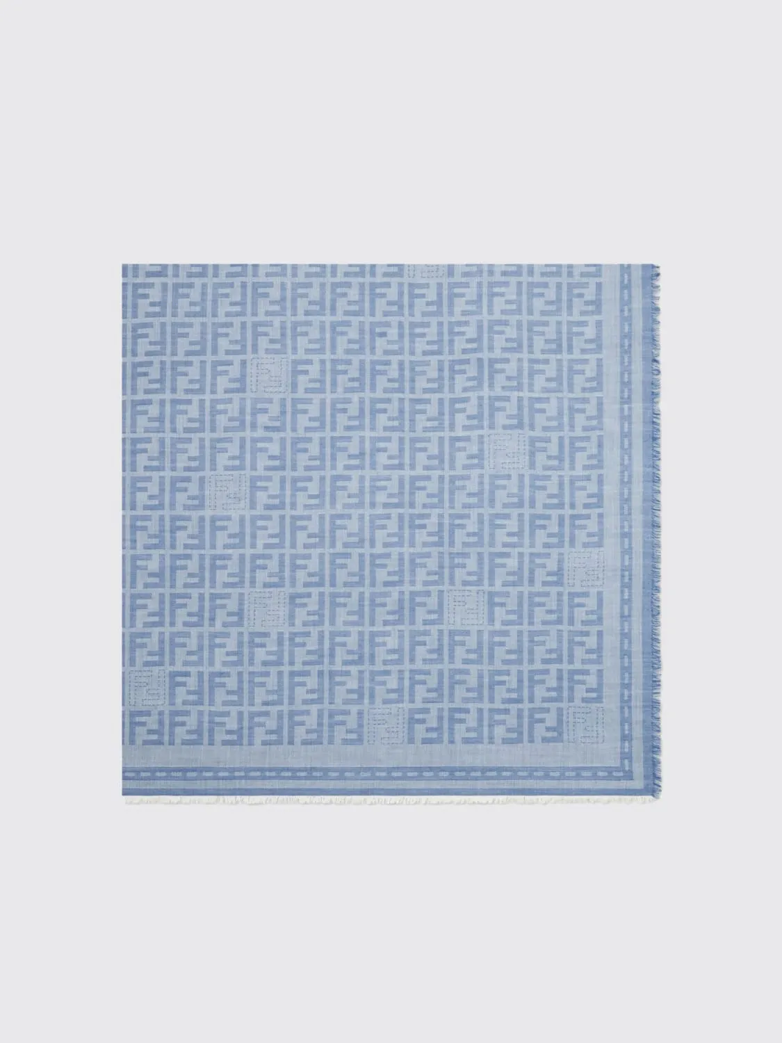 Scialle FF Fendi in lana con monogram jacquard