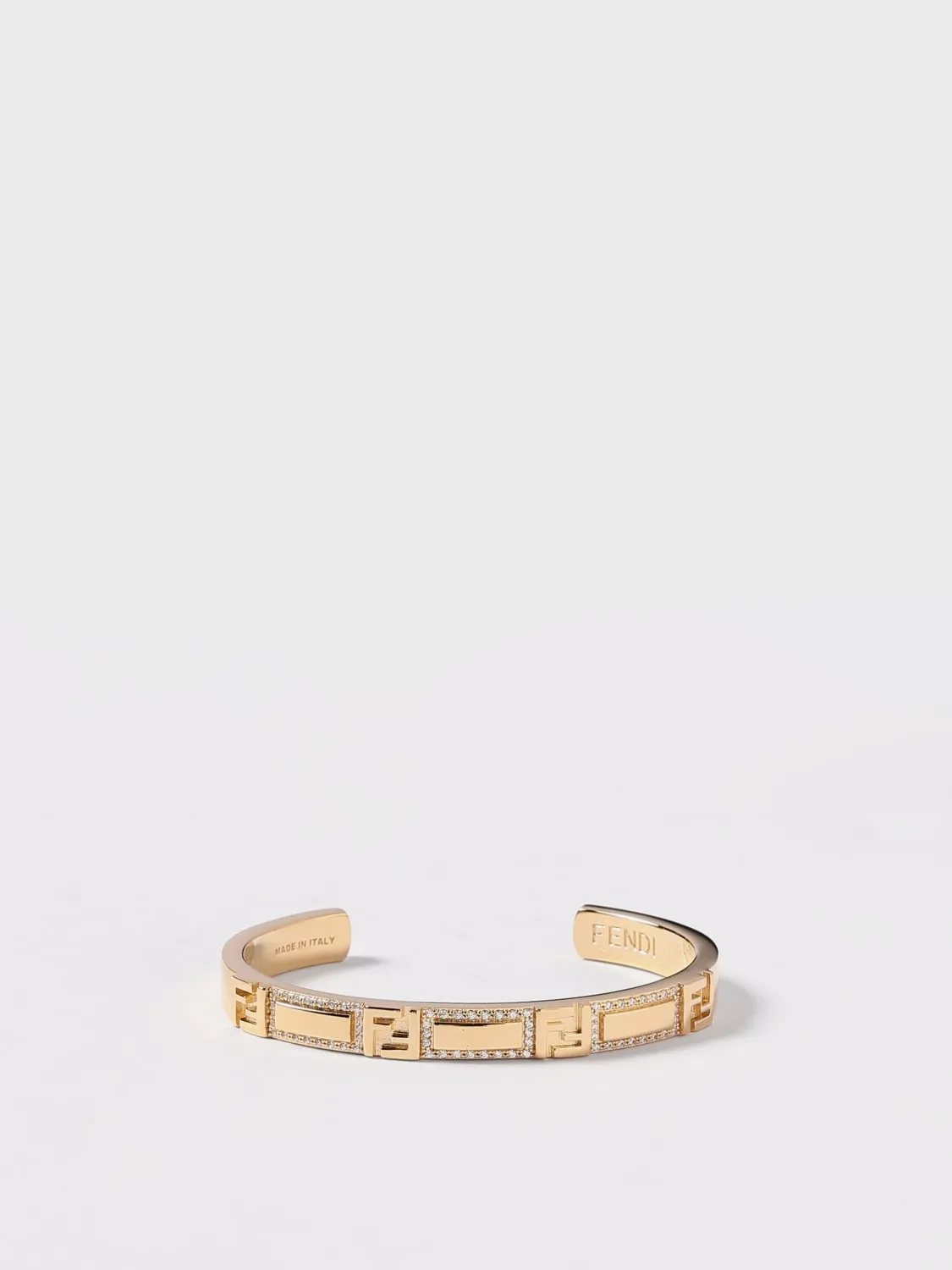 Bracciale Forever Fendi in ottone con cristalli incastonati