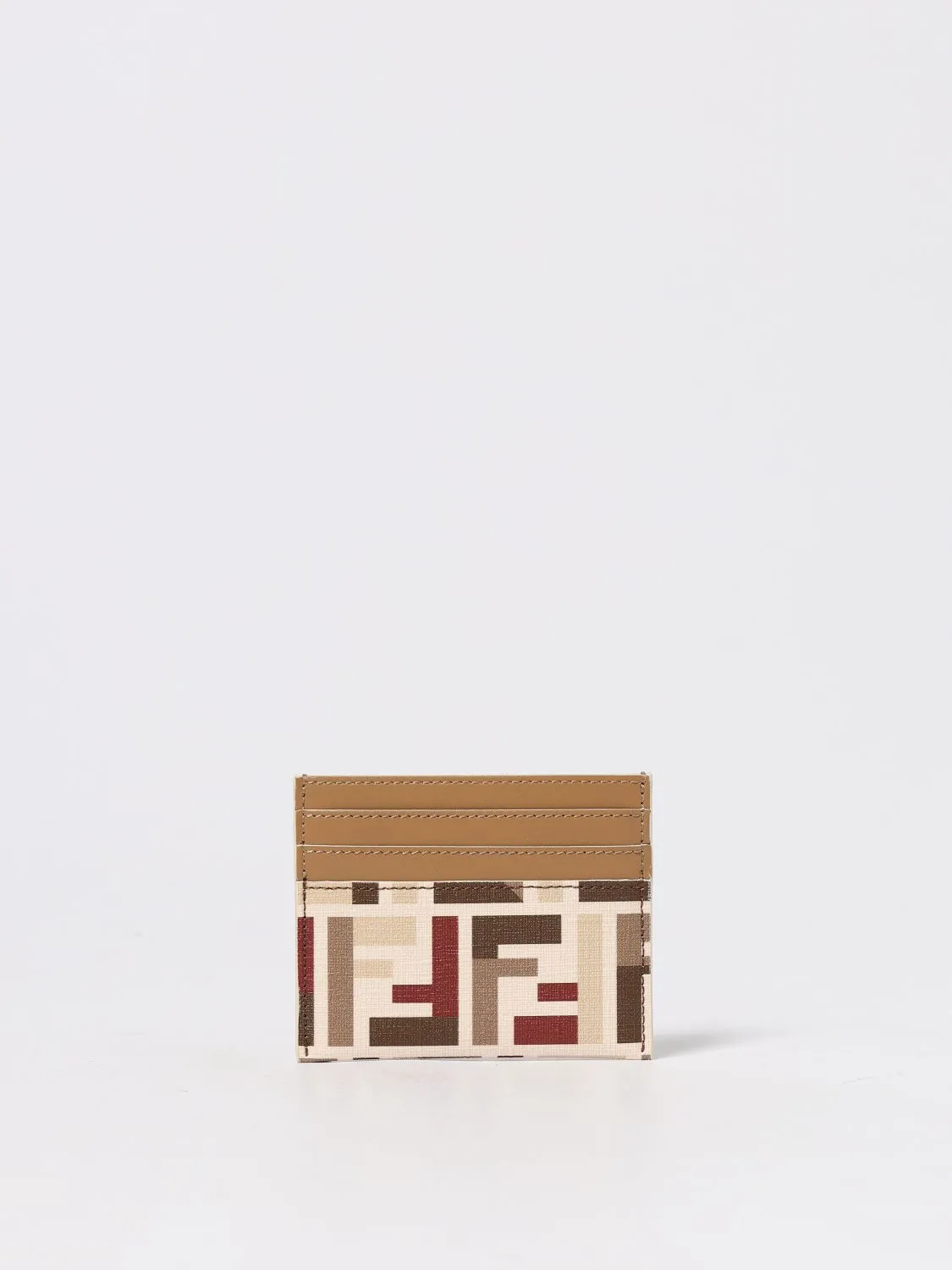 Porta carte di credito Baguette FF Fendi in pelle e cotone spalmato