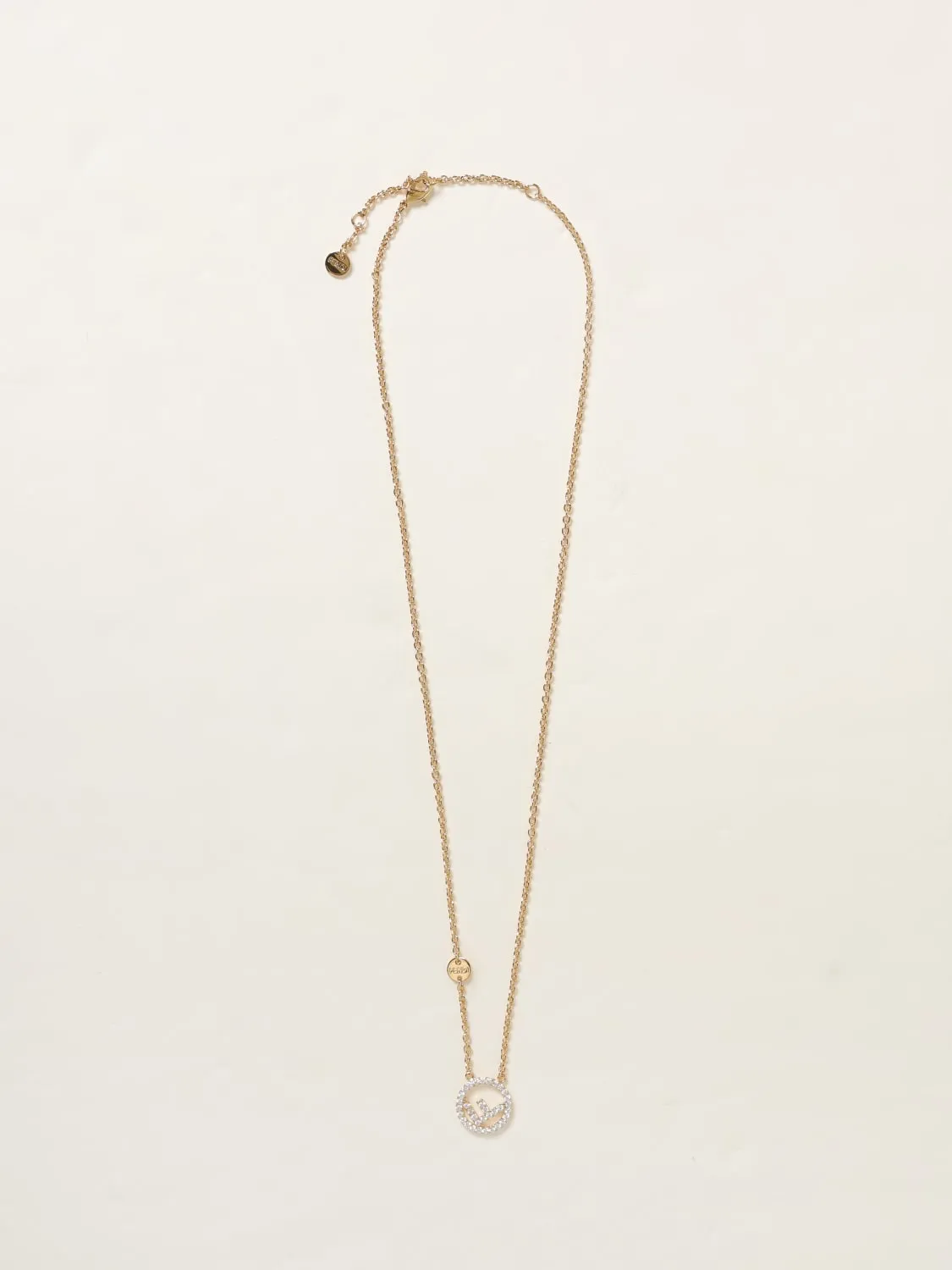 Collana F Is Fendi Fendi in ottone con strass incastonati