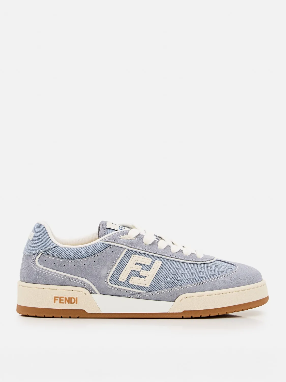 Sneakers Match Fendi in camoscio e denim di cotone